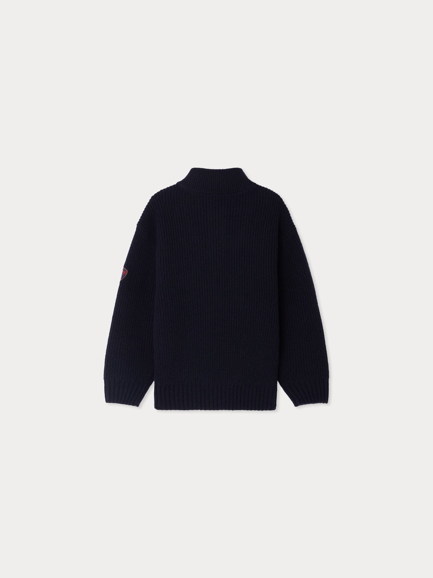 Baldo wool sweater with contrasting high collar