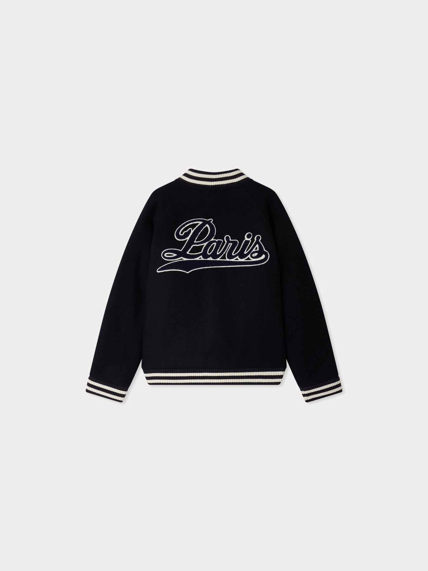 Josias wool jacket with leather details, embroidery and patch