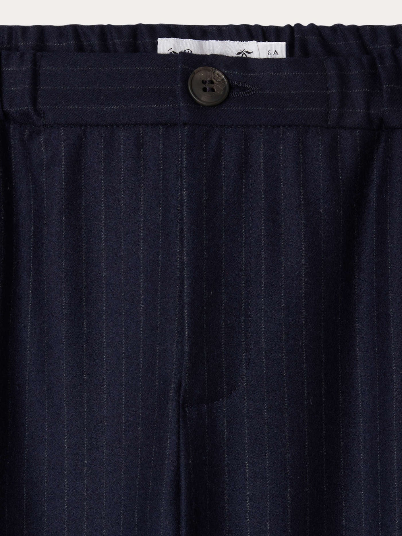 Grant elasticated waist trousers in wool flannel with tennis stripe