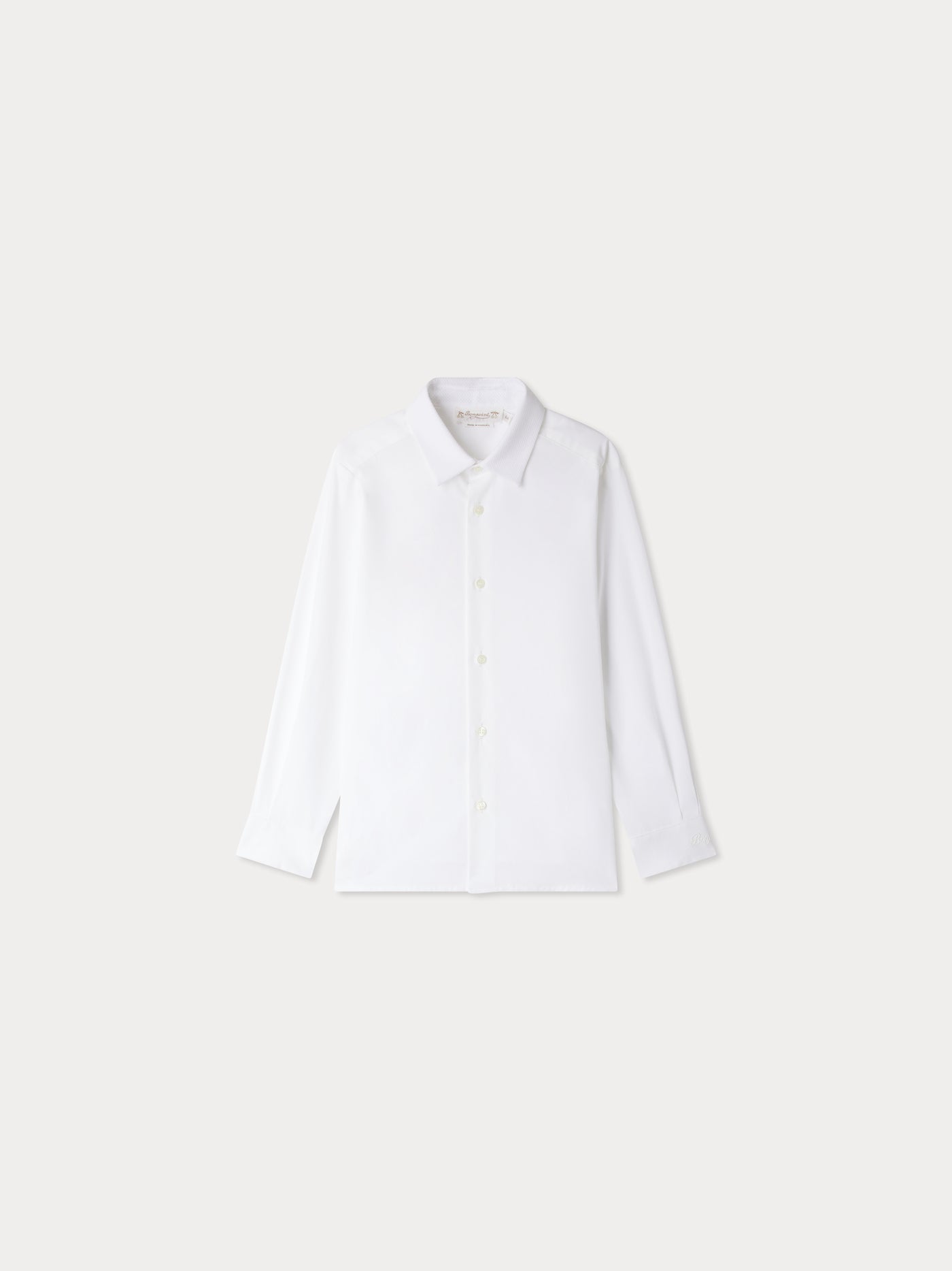 Aristotle shirt with pique collar and cuffs in cotton poplin