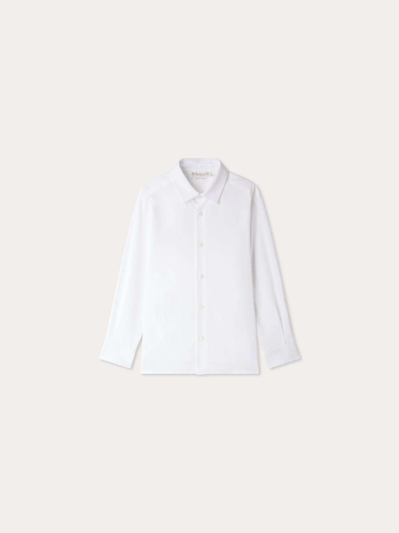 Aristotle shirt with pique collar and cuffs in cotton poplin