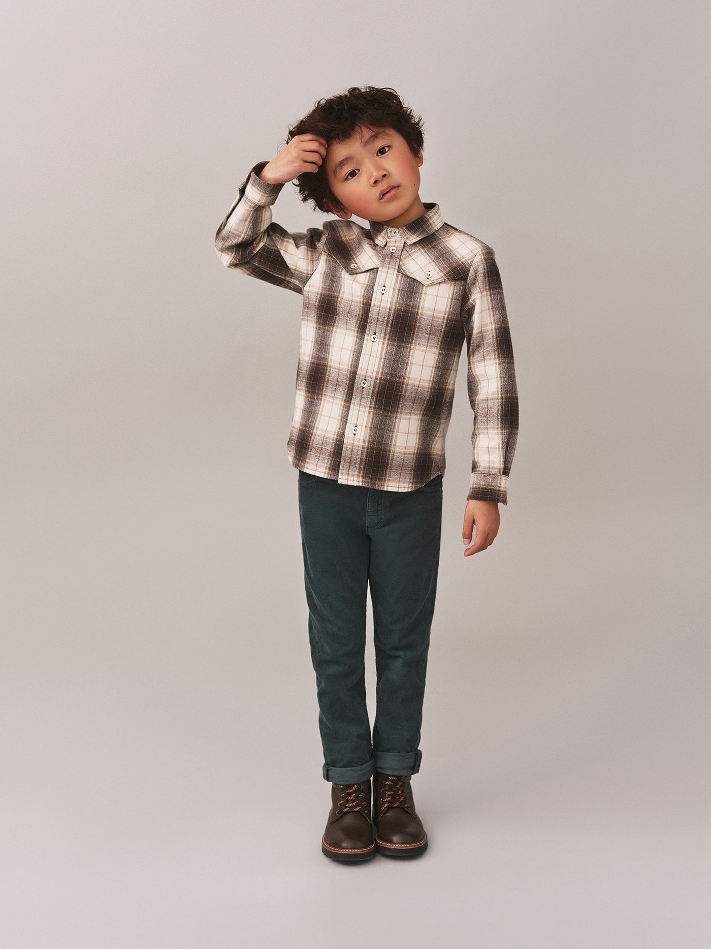Jared organic cotton plaid shirt