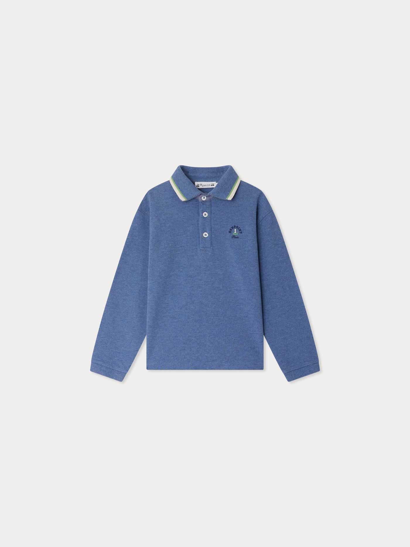 Jerry polo shirt with Bonpoint chest embroidery in organic cotton