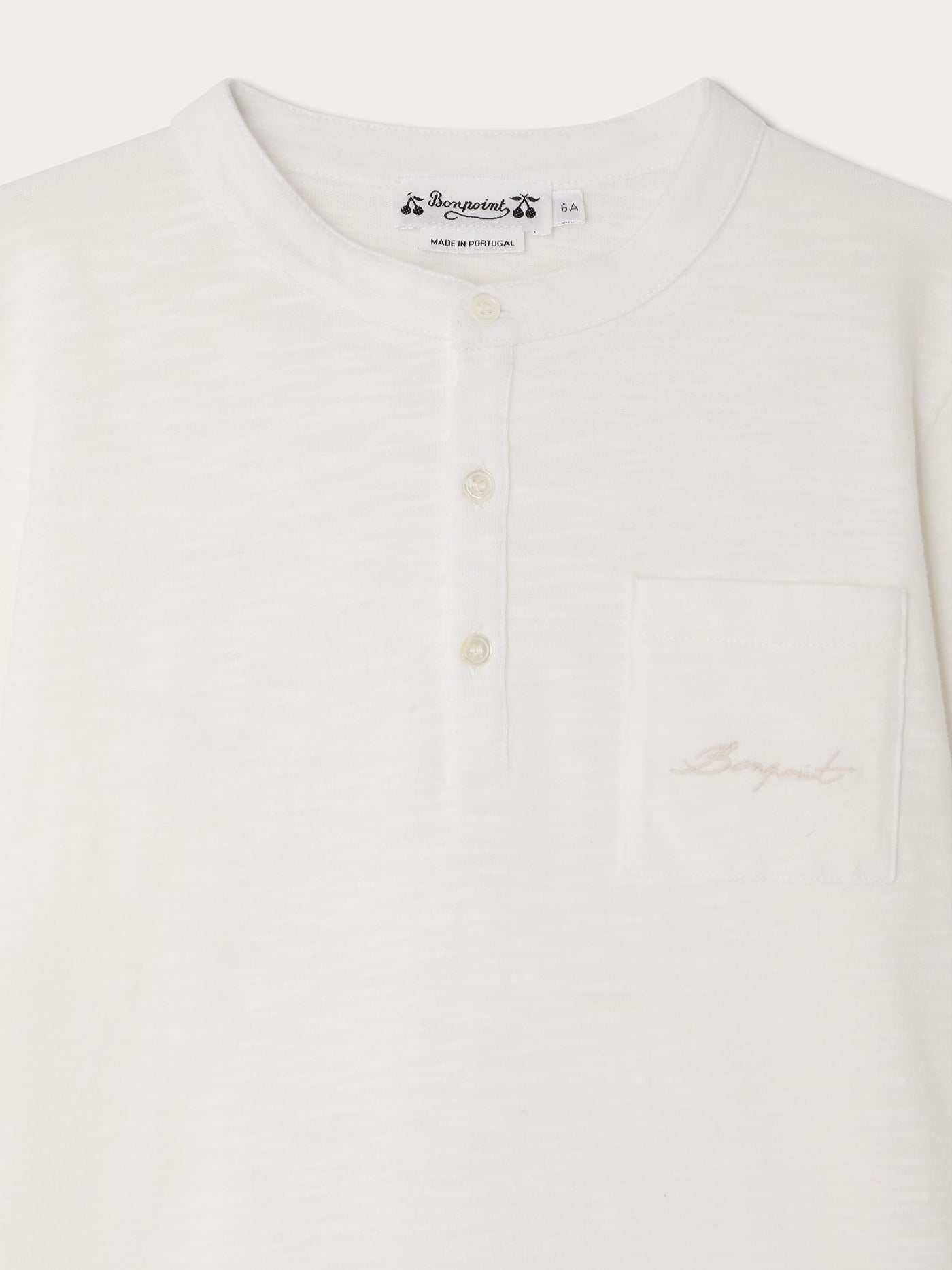 Jartiste T-shirt with pocket and embroidery in white organic cotton