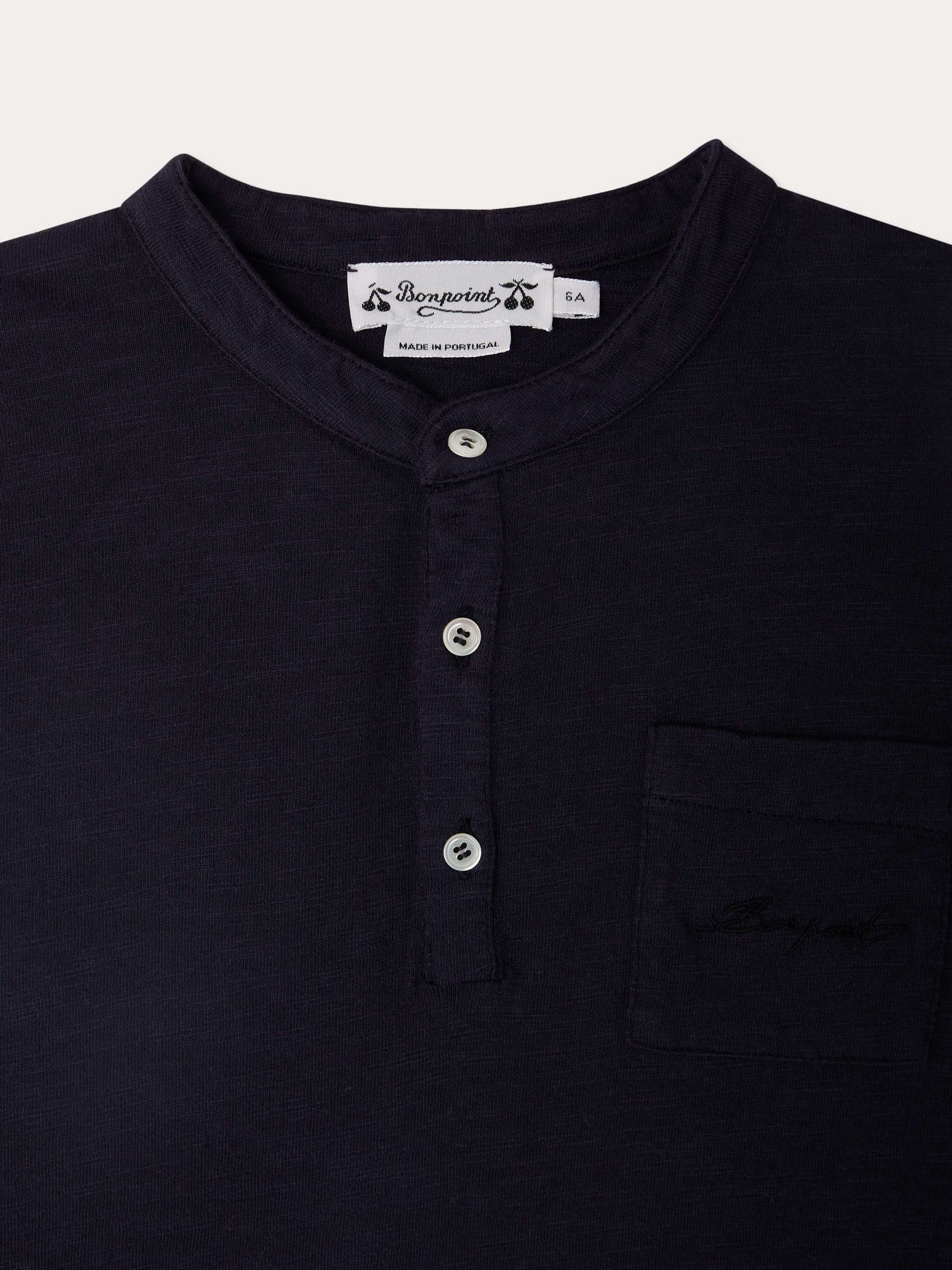 Jartiste T-shirt with pocket and embroidery in blue organic cotton