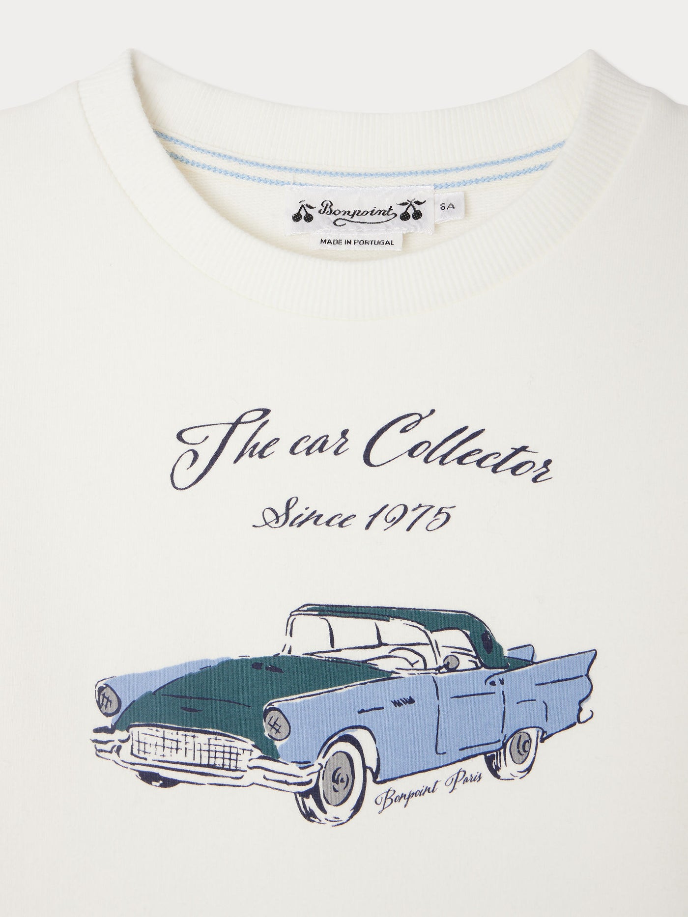 Batholome white t-shirt with car print in organic cotton