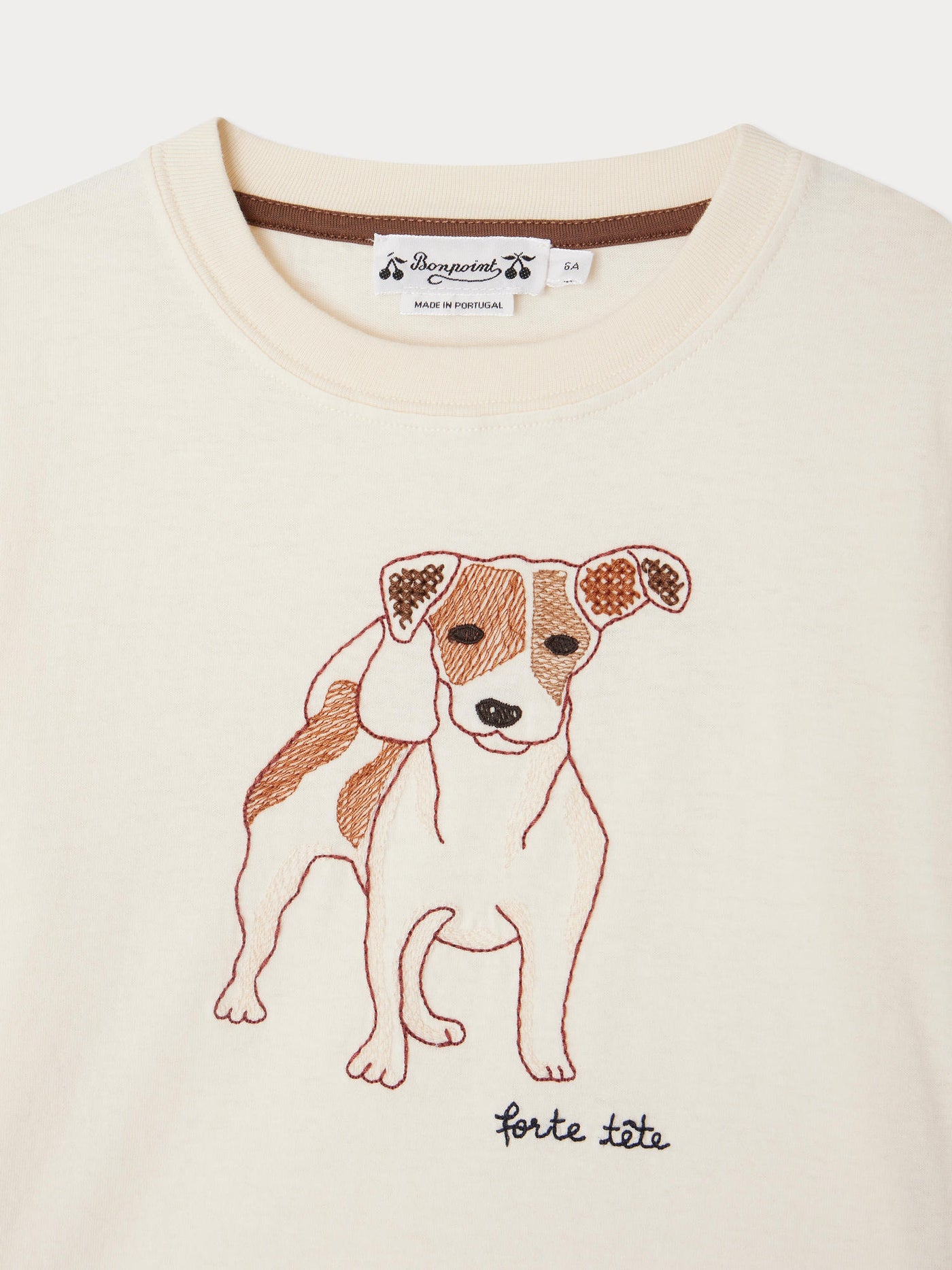 Tadda Embroidered Dog T-shirt in organic cotton