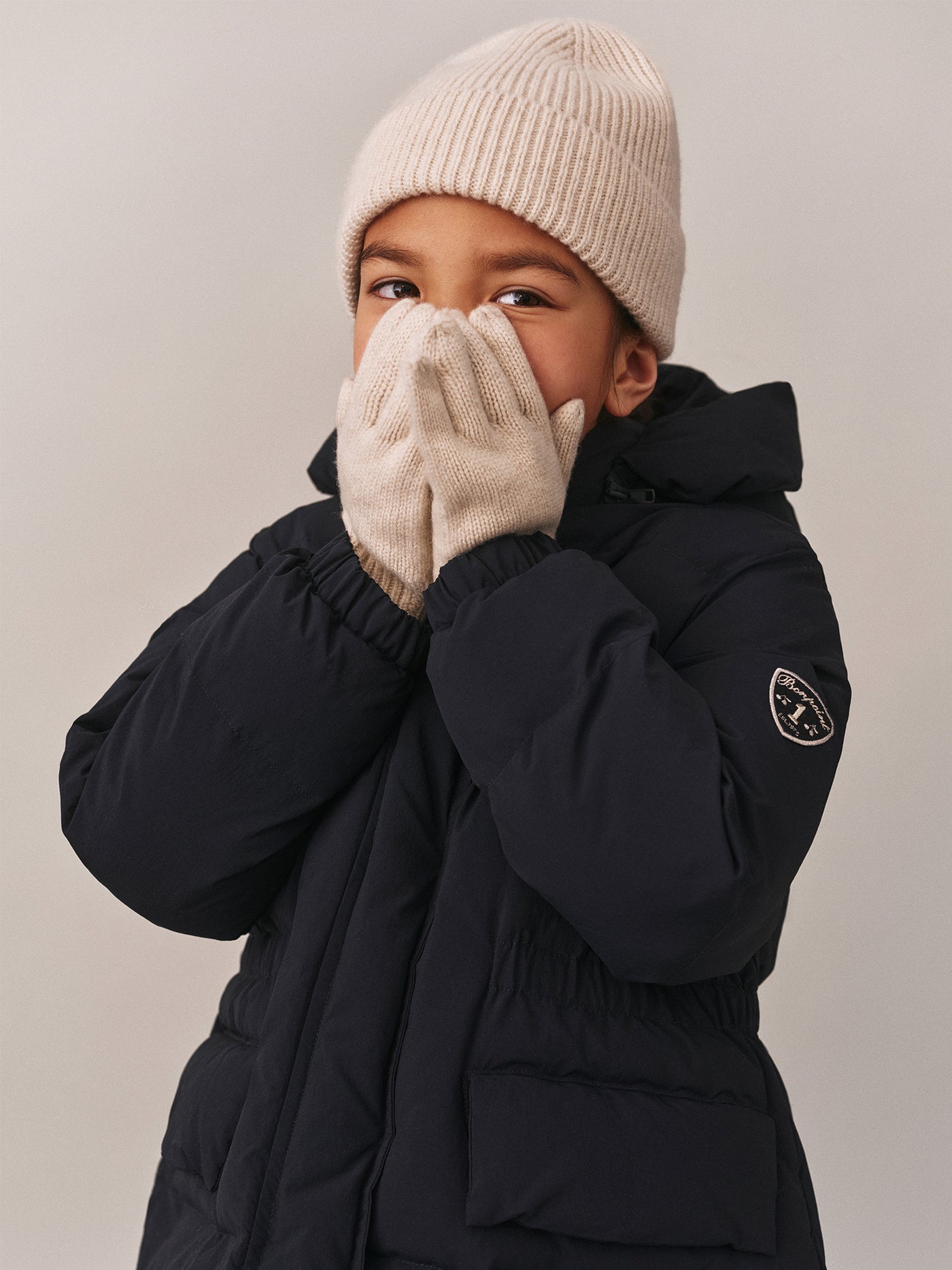 Birk beige cashmere gloves