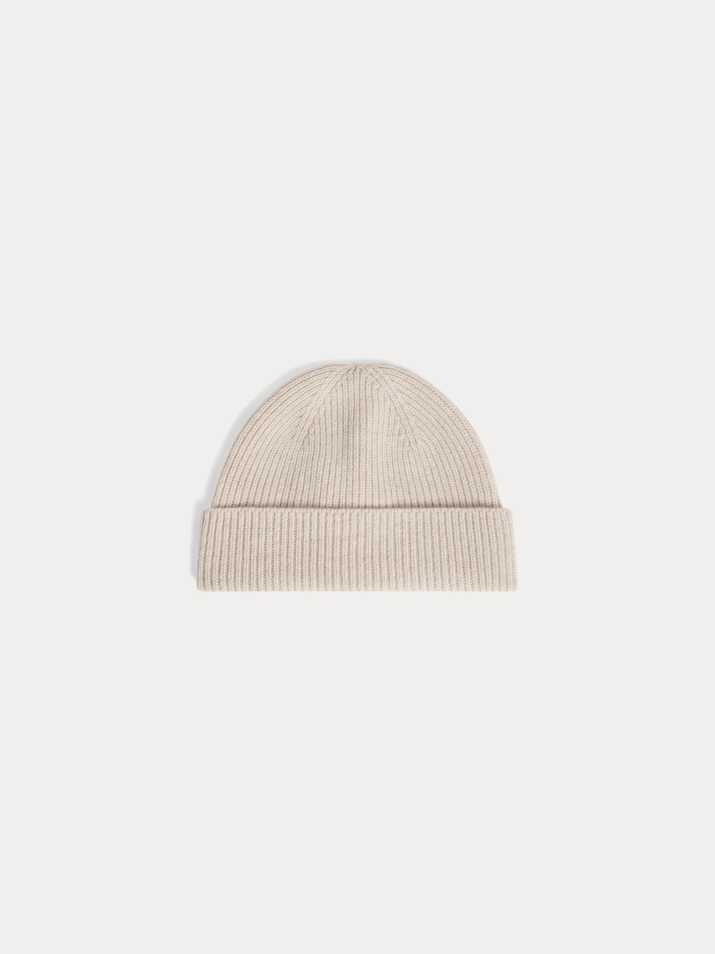 Benny beige cashmere cuffed beanie