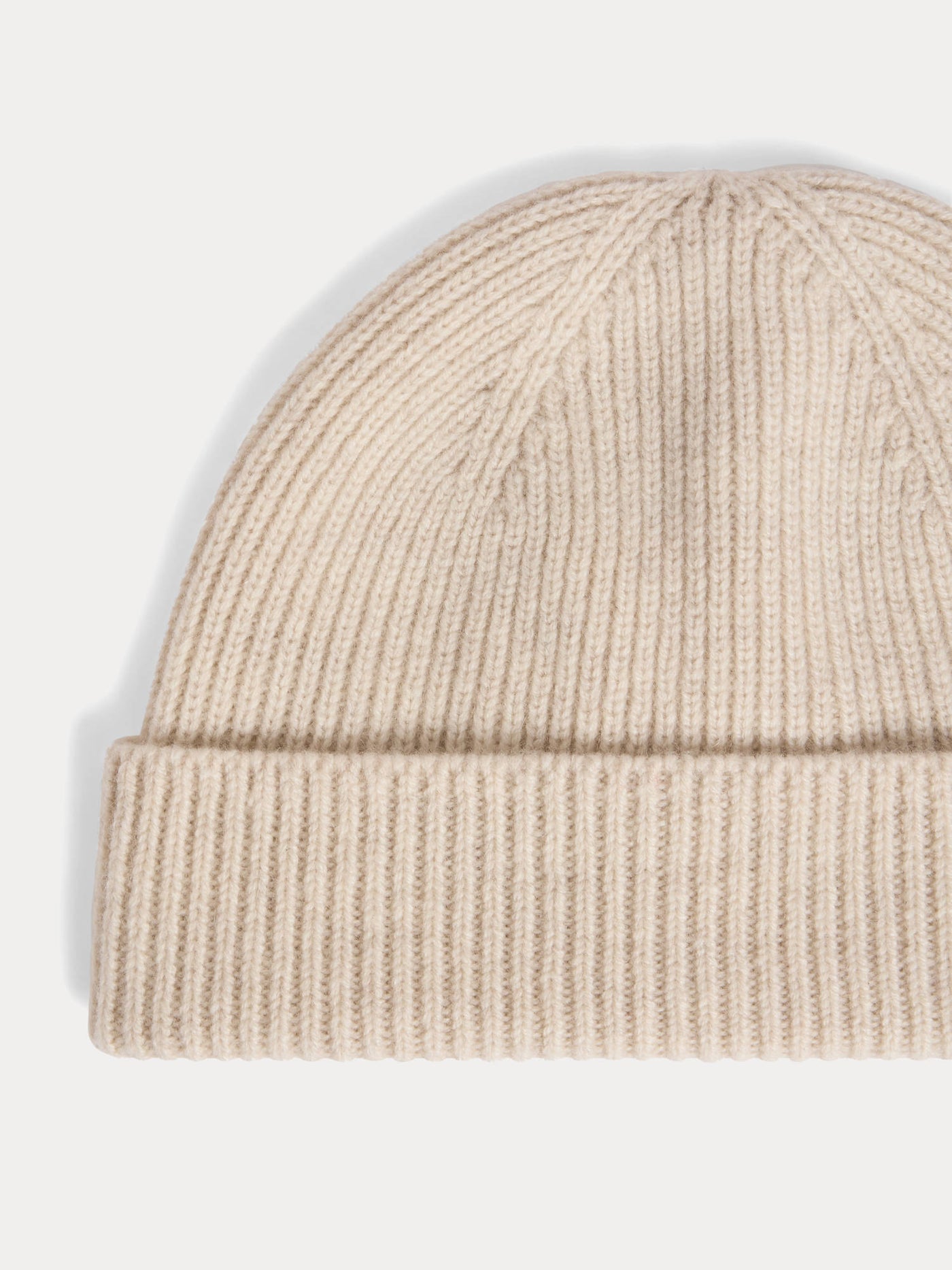 Benny beige cashmere cuffed beanie