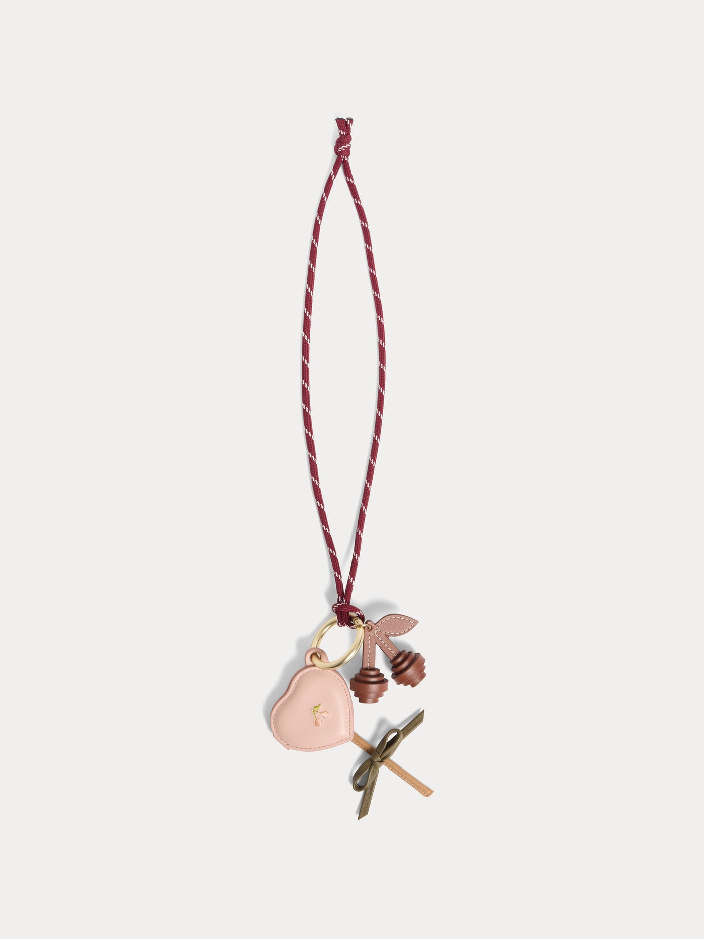 Jaya necklace with pink leather heart