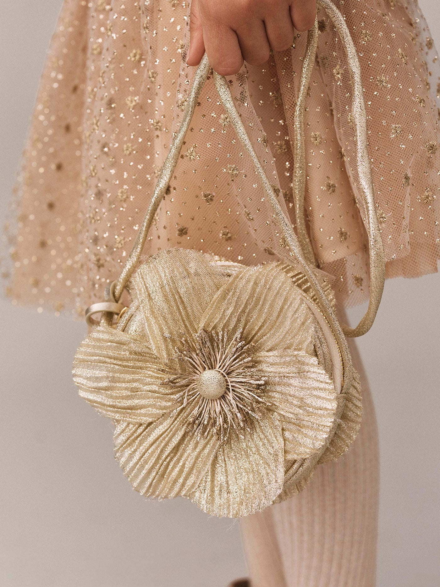 Jordan bag in gold lamé fabric