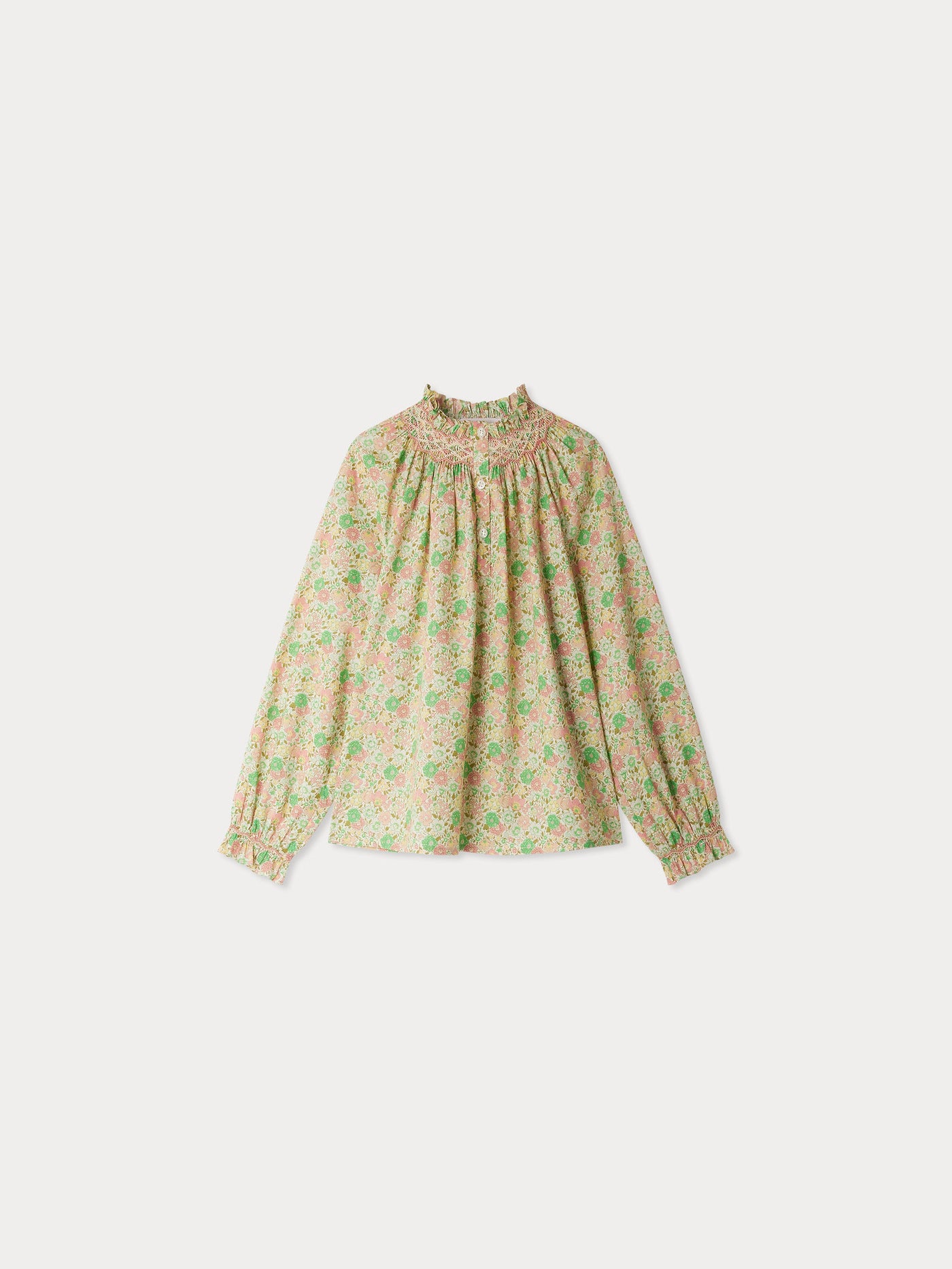 Pétale smocked blouse made with Liberty fabrics in organic cotton