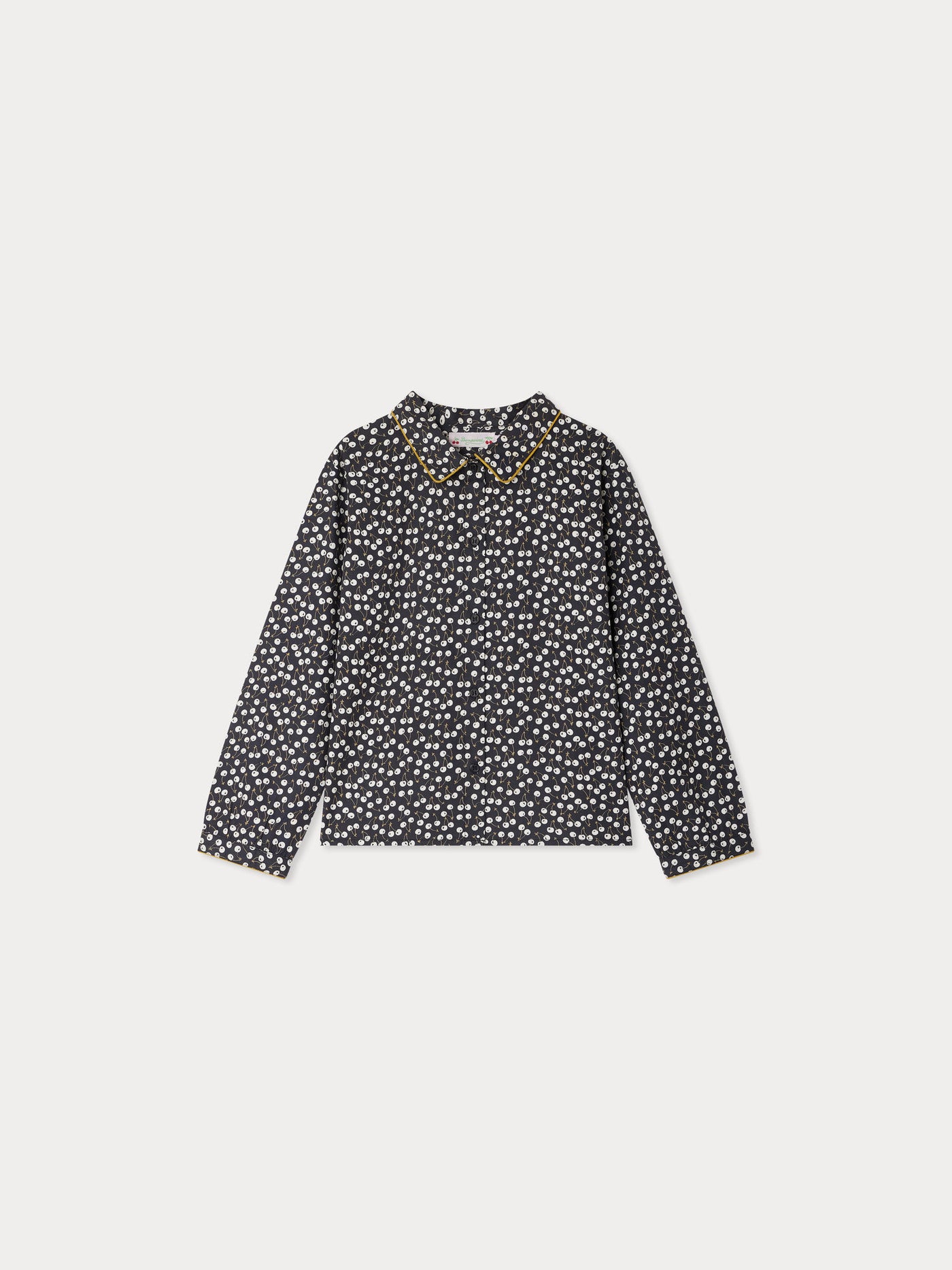 Hyacinth blouse with cherry print in organic cotton