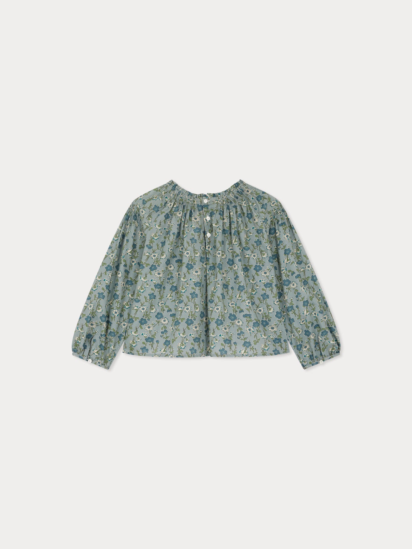 Blandine blouse smocked and gathered at the shoulders in Liberty fabric in organic cotton