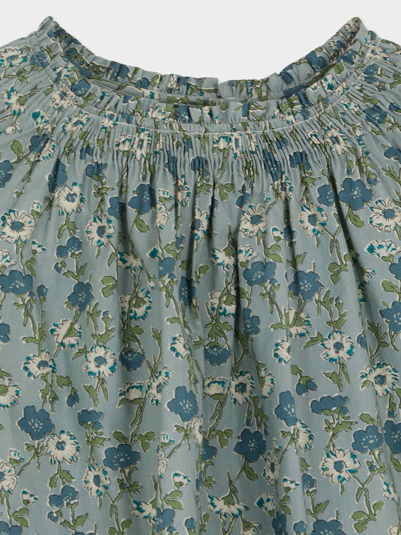 Blandine blouse smocked and gathered at the shoulders in Liberty fabric in organic cotton