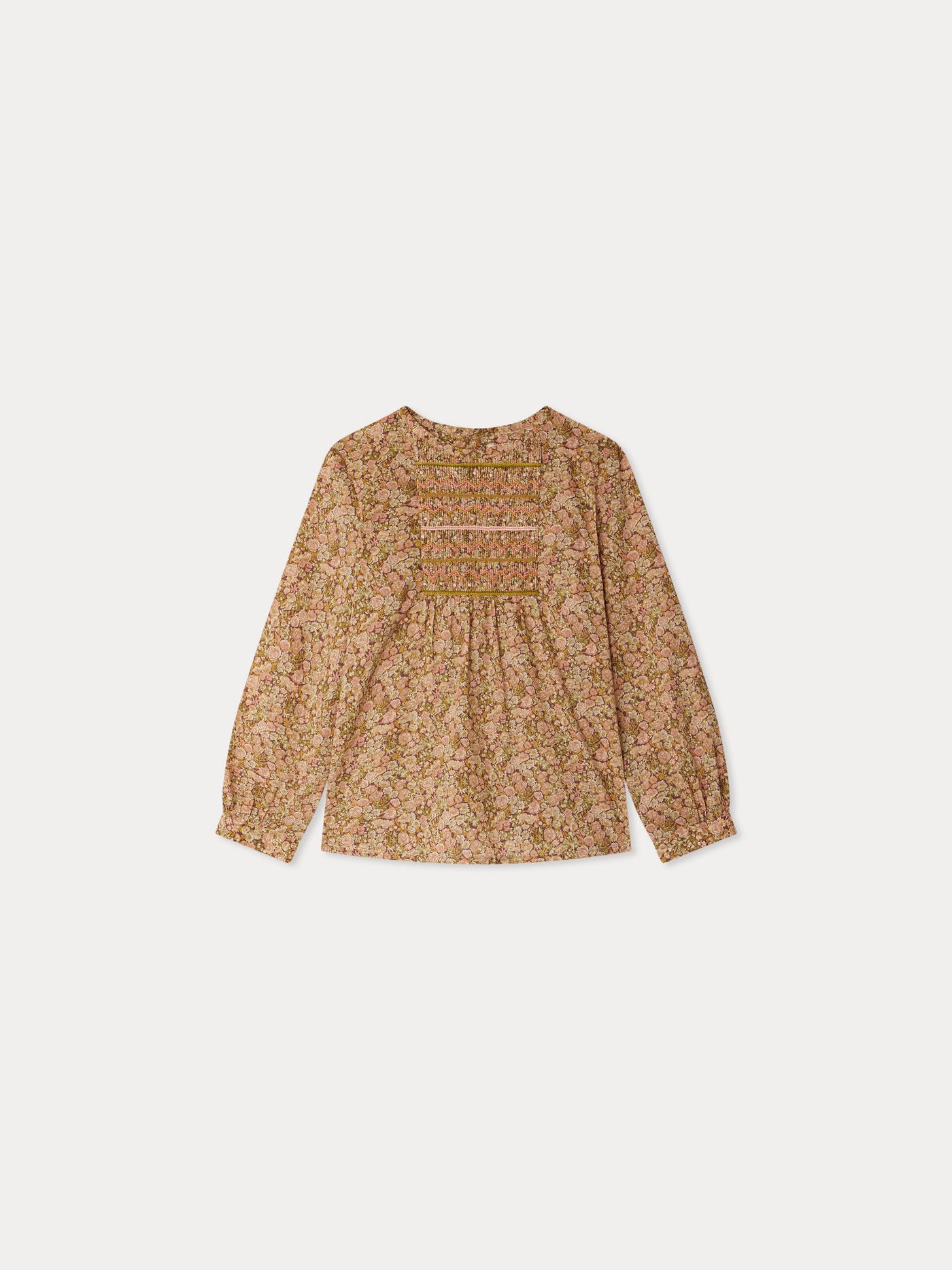 Juliette blouse smocked and embroidered in Liberty fabric in organic cotton