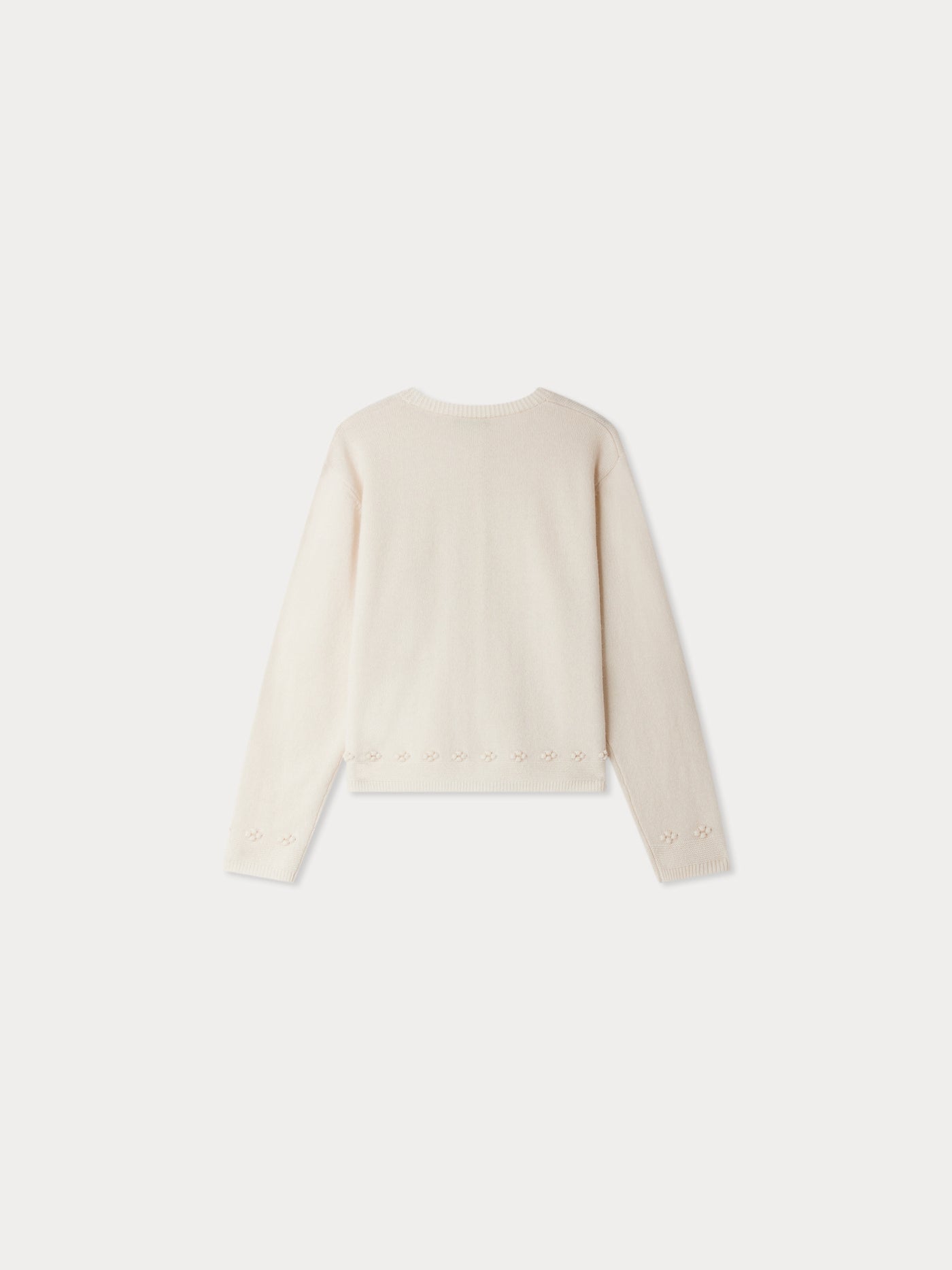 Juka cardigan with fancy stitch in wool and cashmere