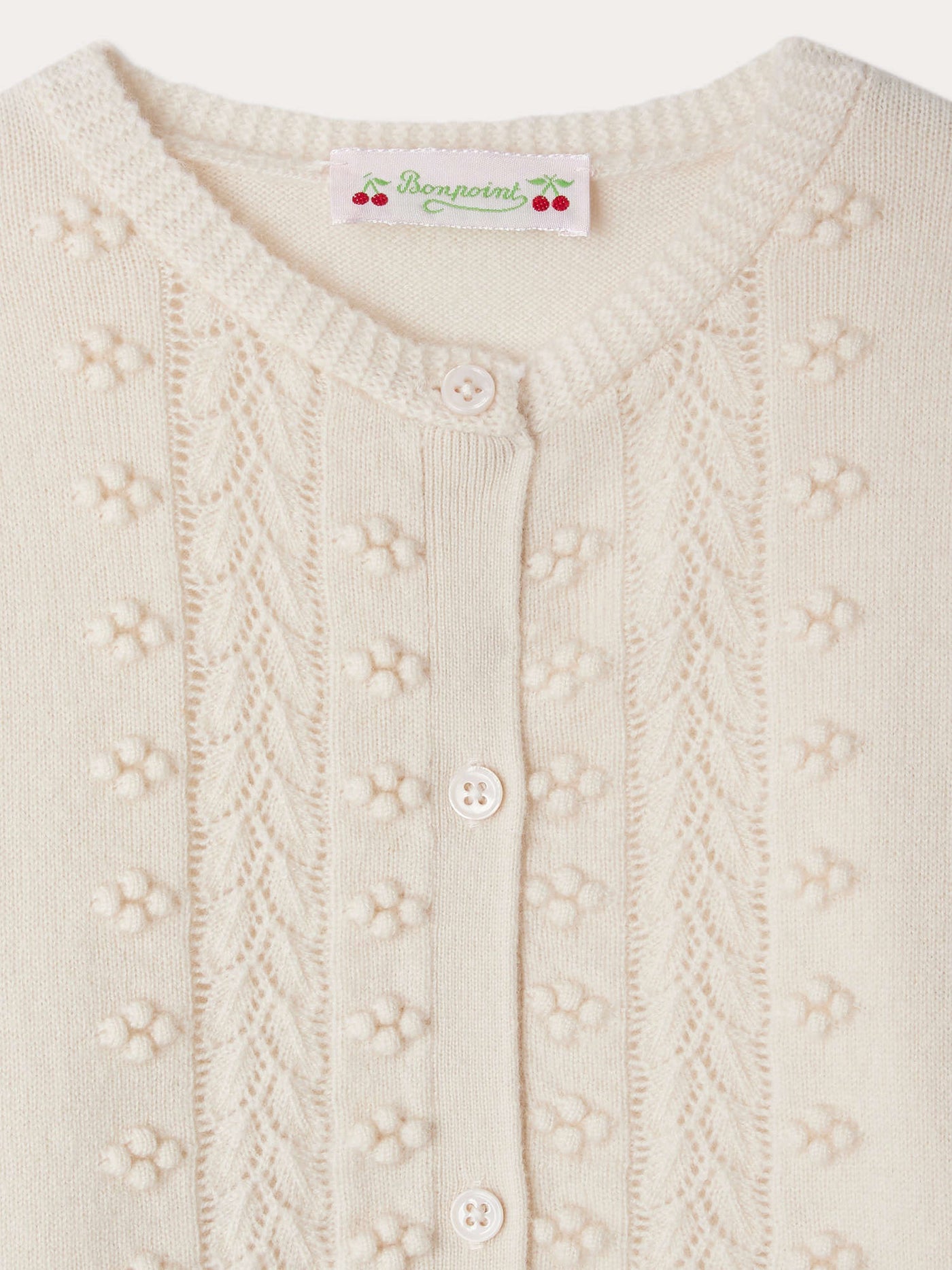 Juka cardigan with fancy stitch in wool and cashmere