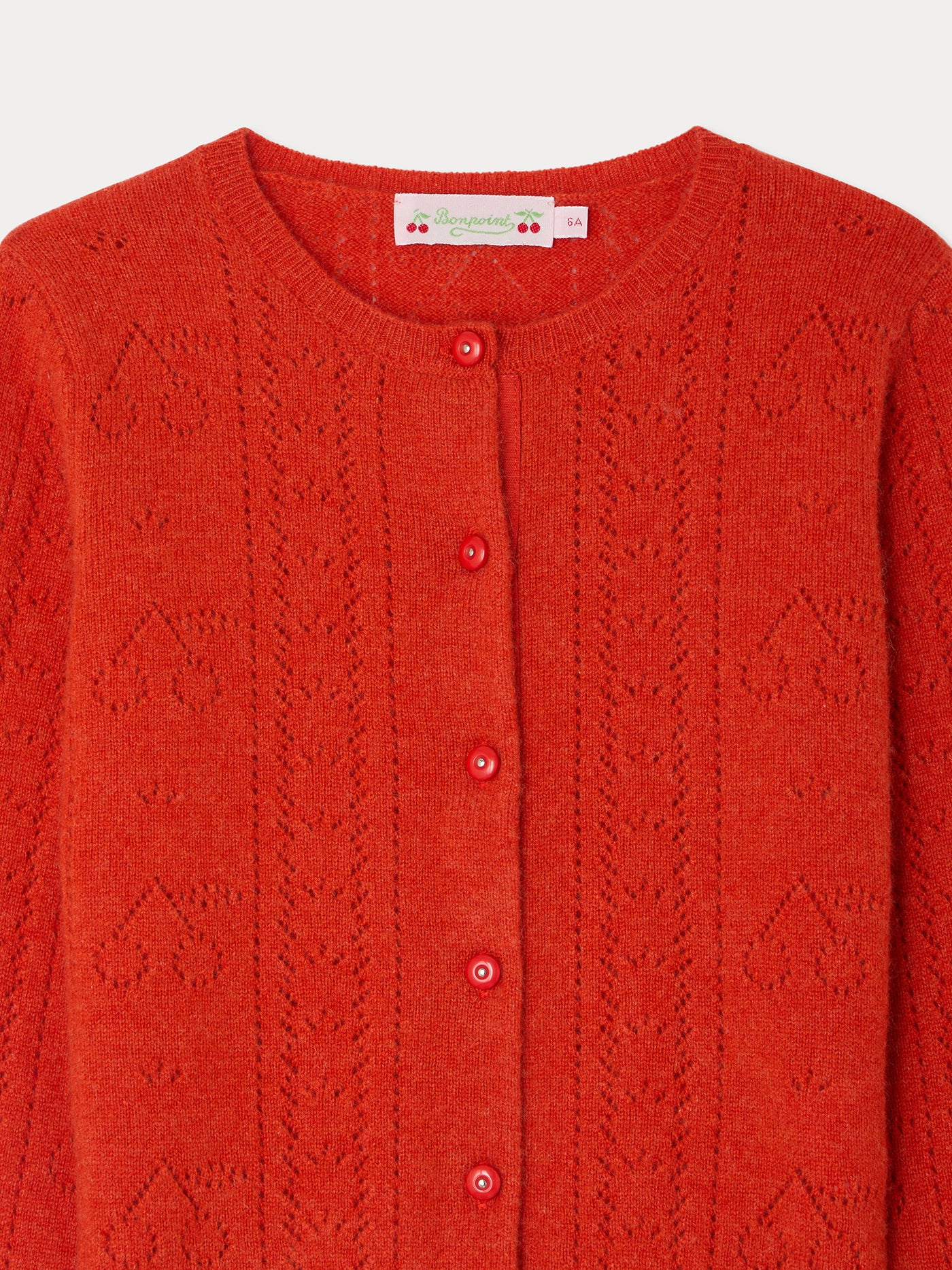 Josiane cashmere cardigan with fancy stitch