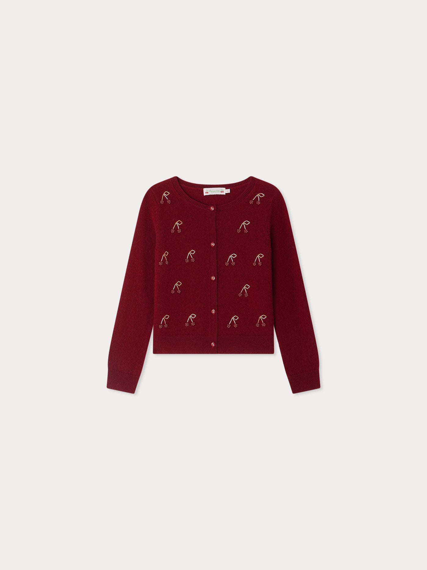 Jonia cardigan hand-embroidered with cashmere beaded cherries