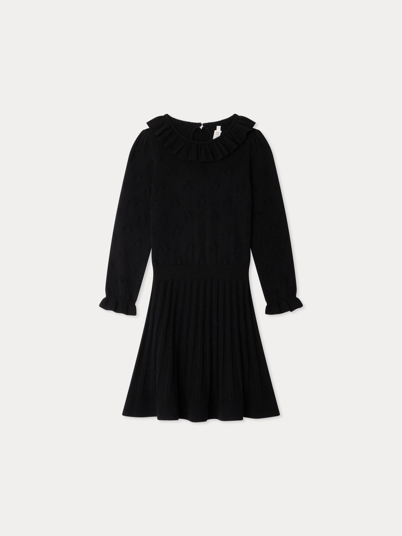 Jelma ruffled dress knitted in wool and silk