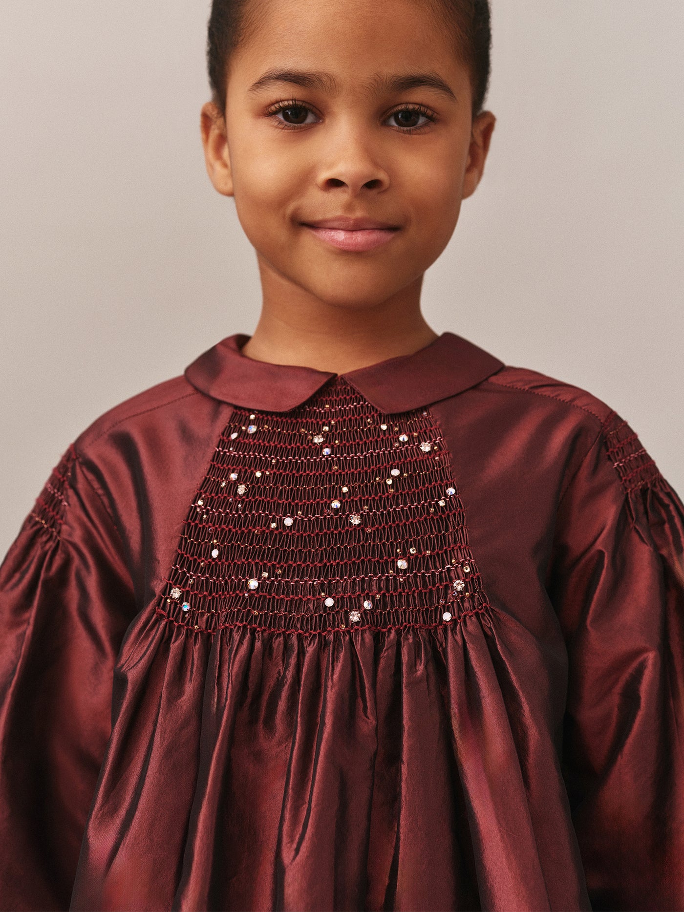 Jeanne smocked and embroidered silk dress Bonpoint Jeanne smocked and embroidered silk dress Bonpoint