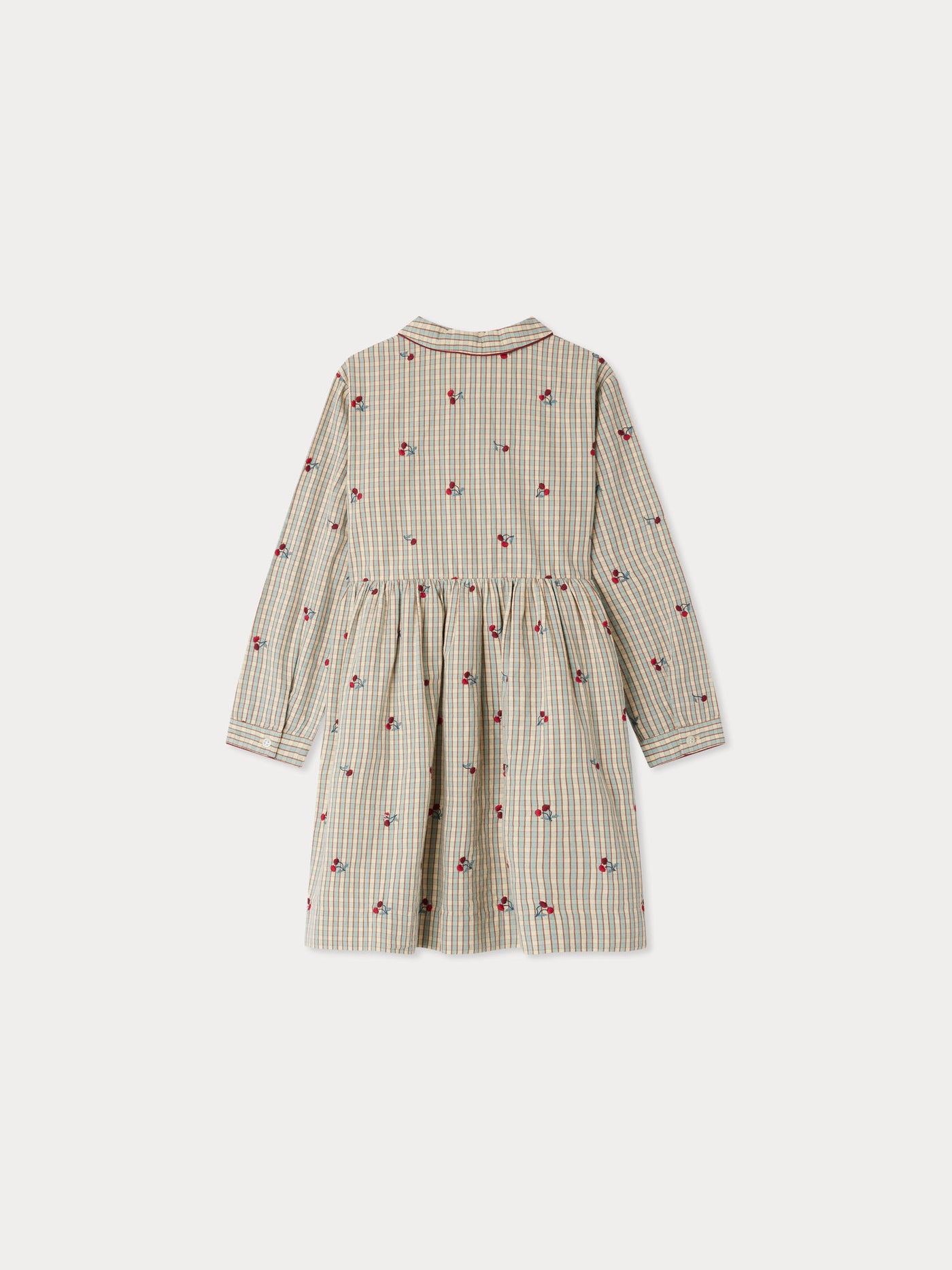 Janessa dress in organic cotton with cherry embroidery