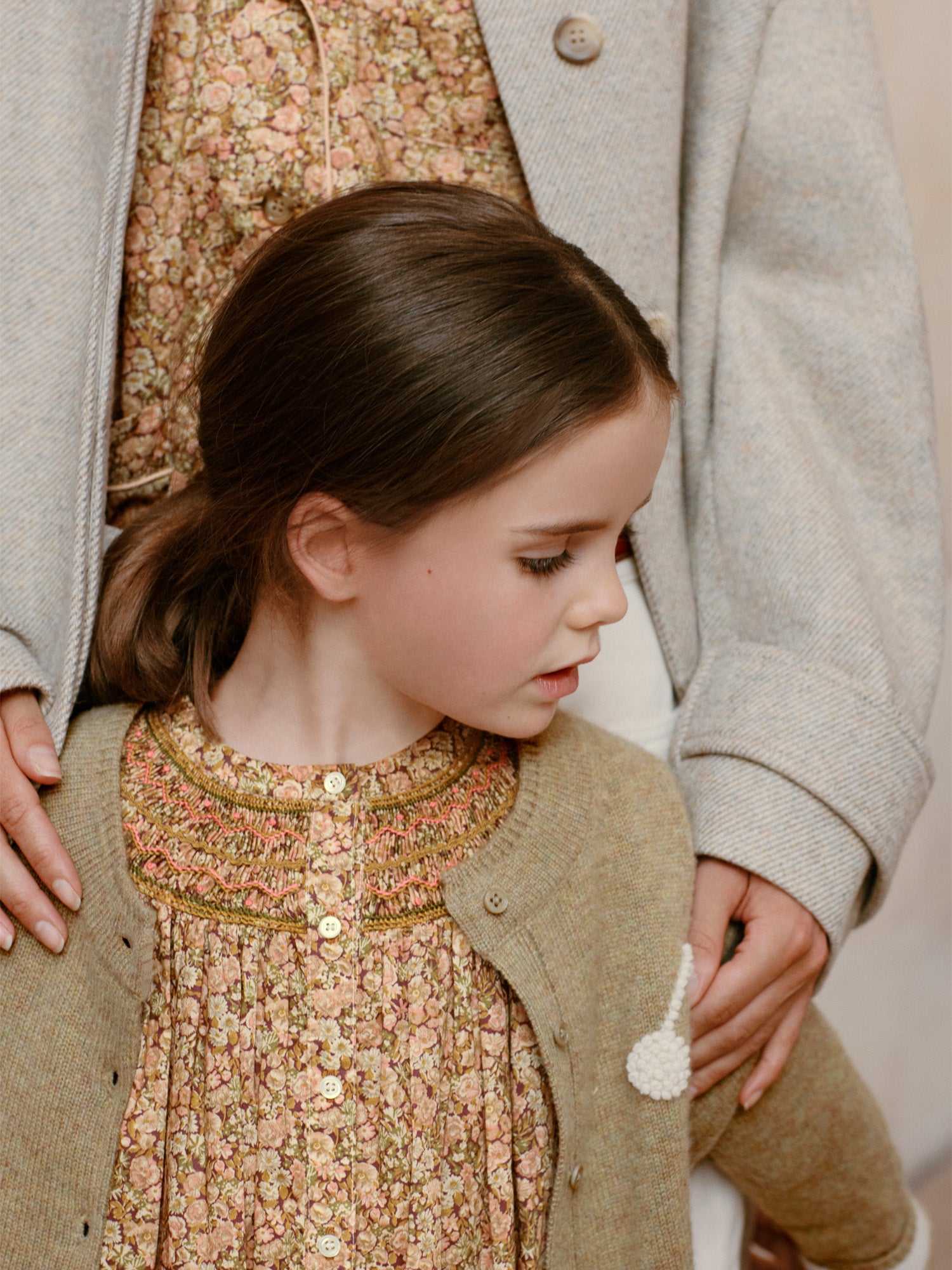 Jadwiga smocked and embroidered dress in Liberty fabric in organic