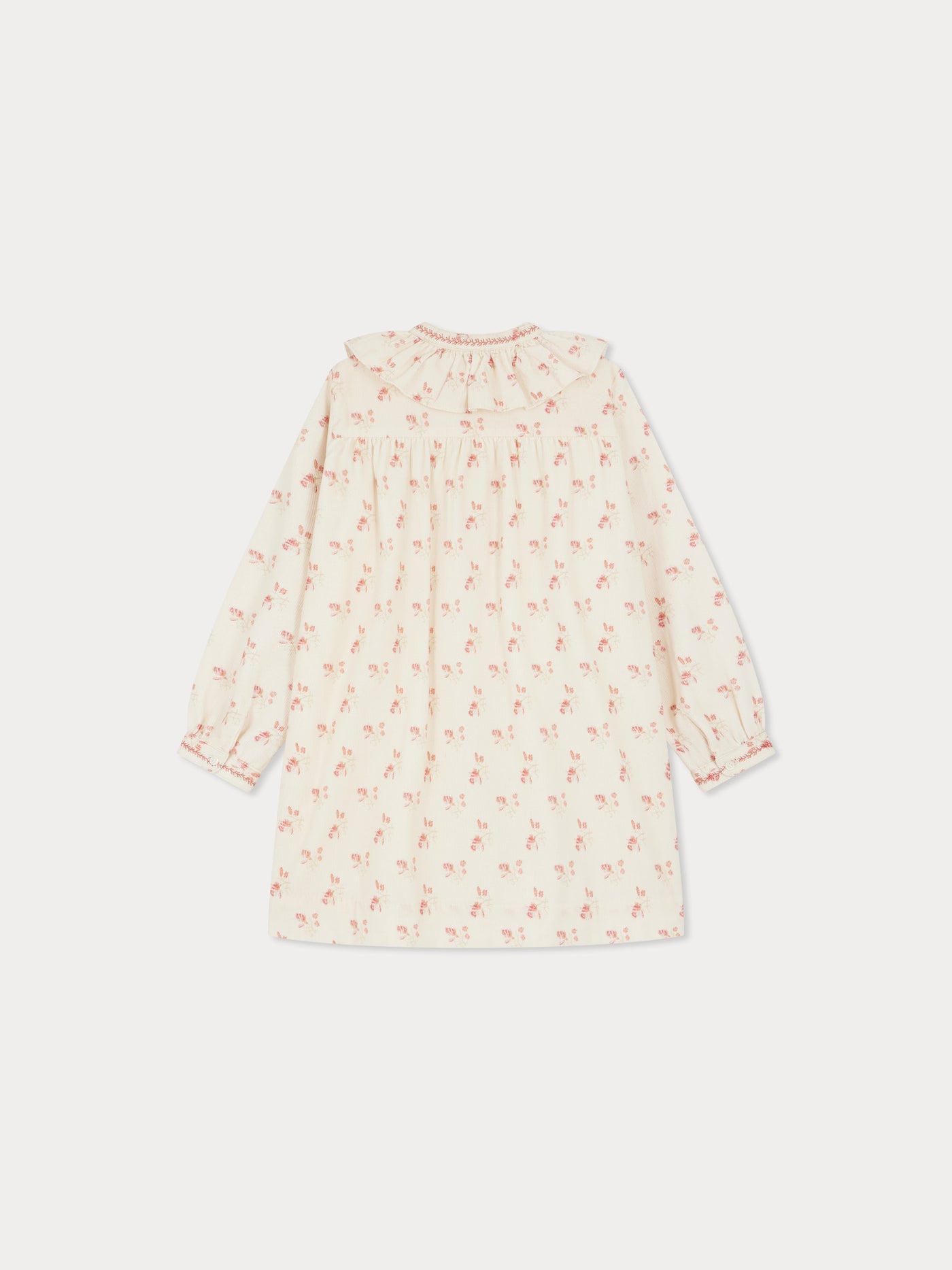 Joana dress with embroidered velvet collar and cuffs