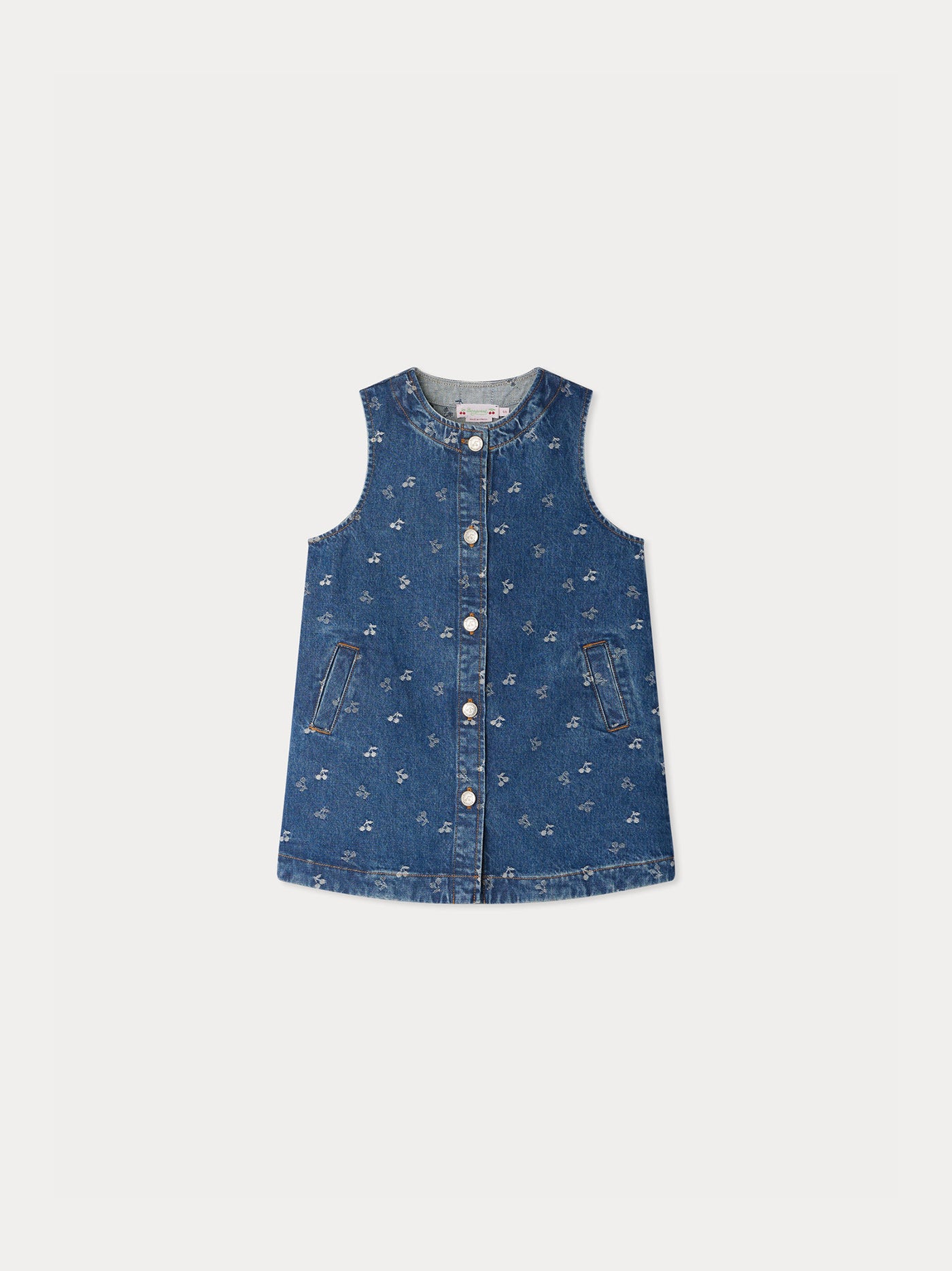 Jette dress in cherry jacquard denim