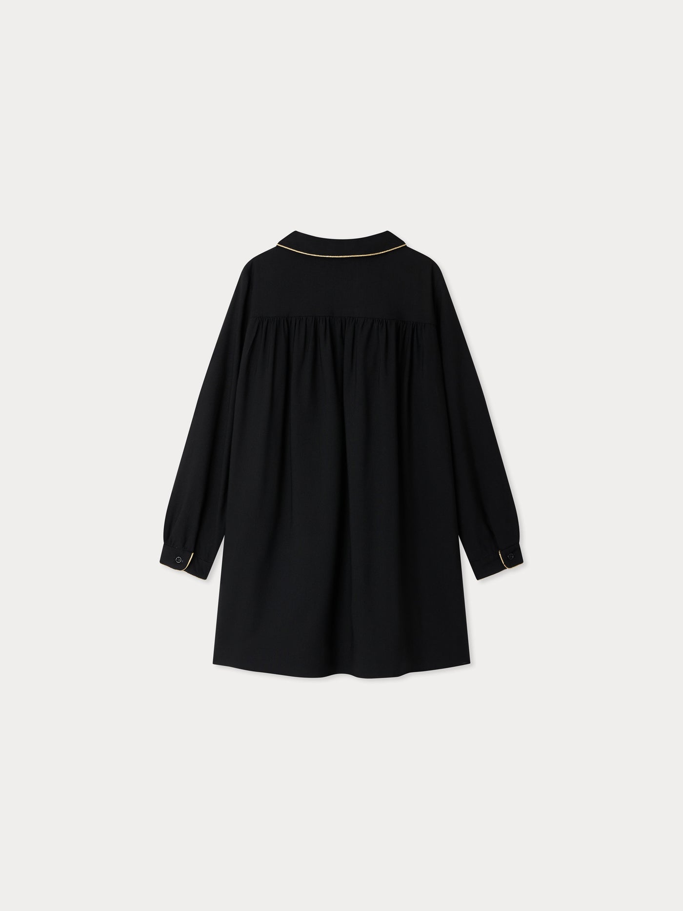 Dorothée dress with gold piped collar