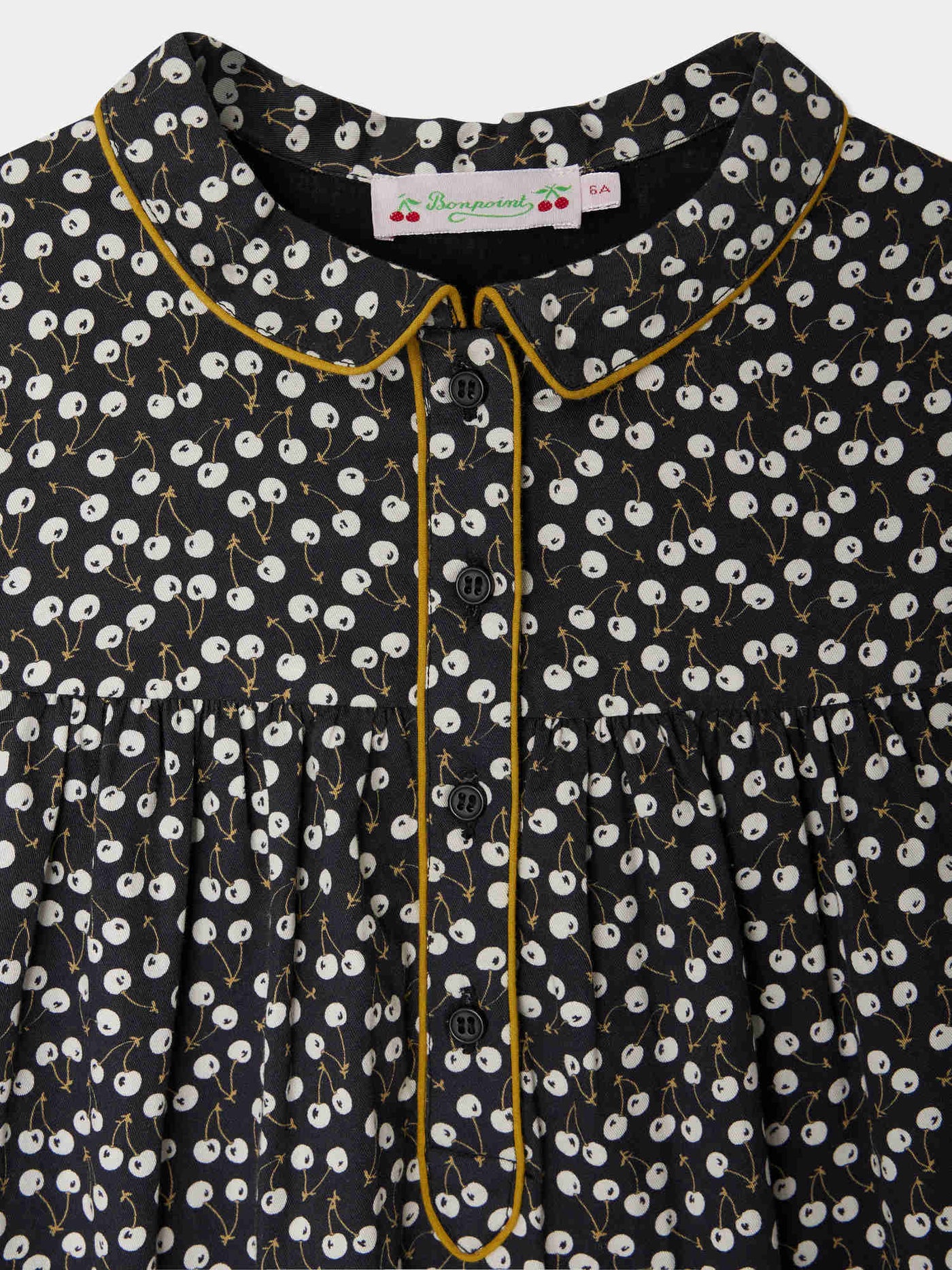 Dorothée dress with cherry print in organic cotton twill