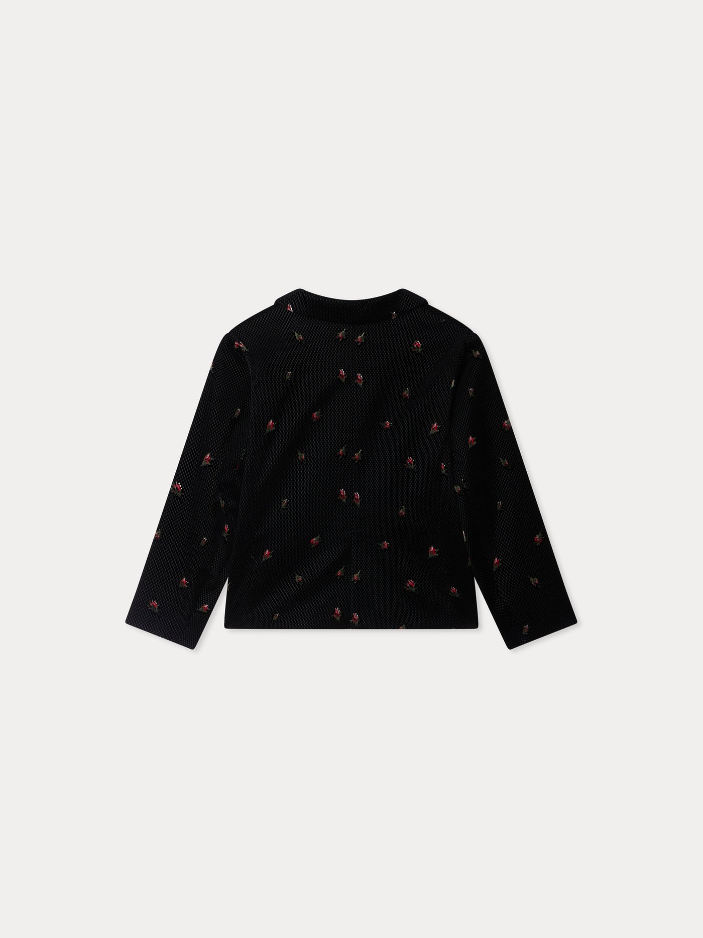 Floral print velvet jacket