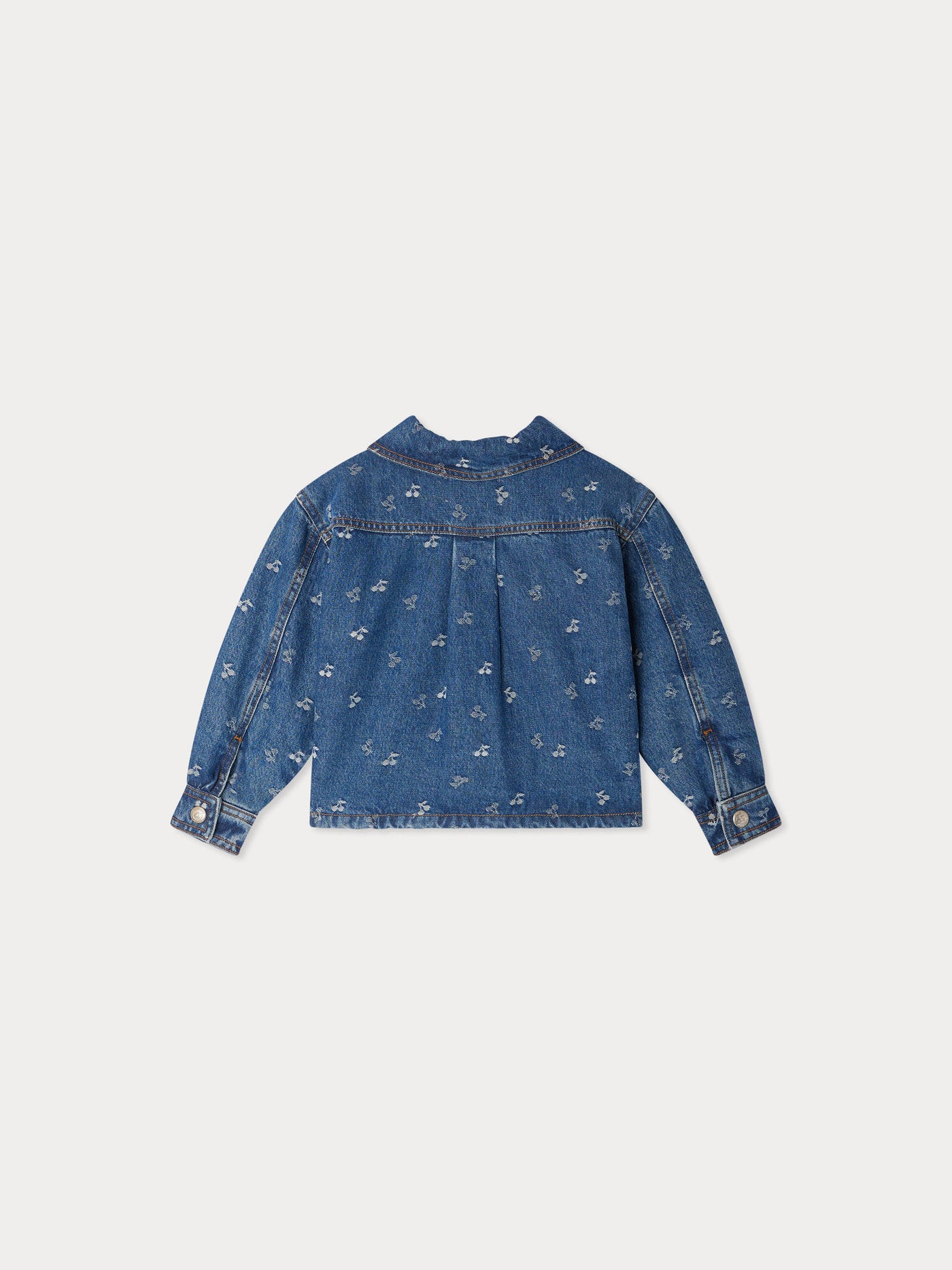 Jalia quilted jacket in cherry jacquard denim