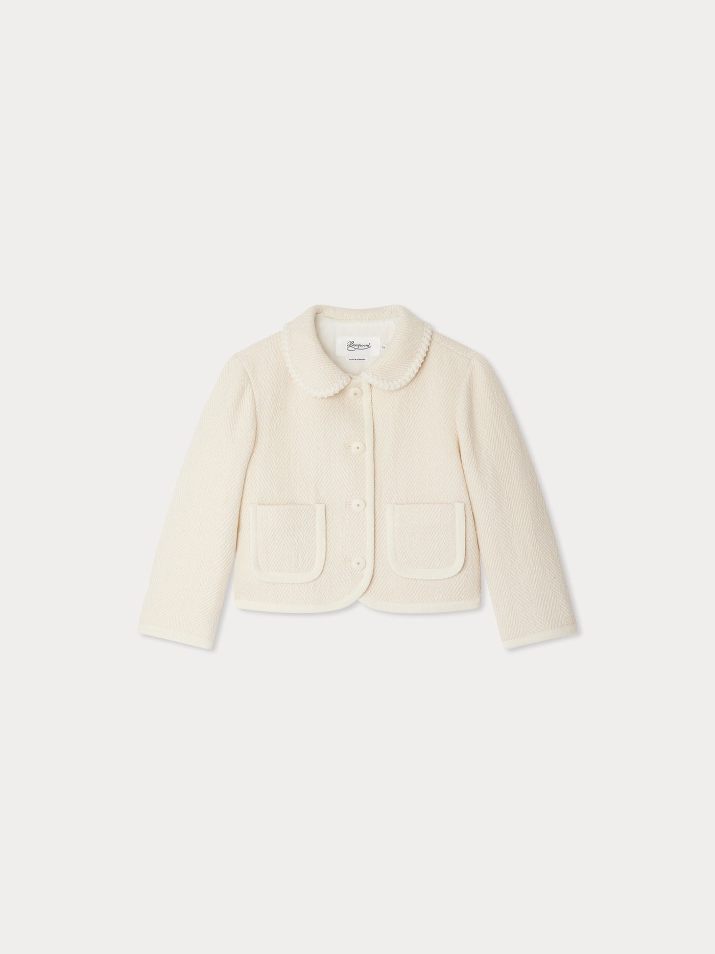 Janica jacket in cotton wool with herringbone pattern