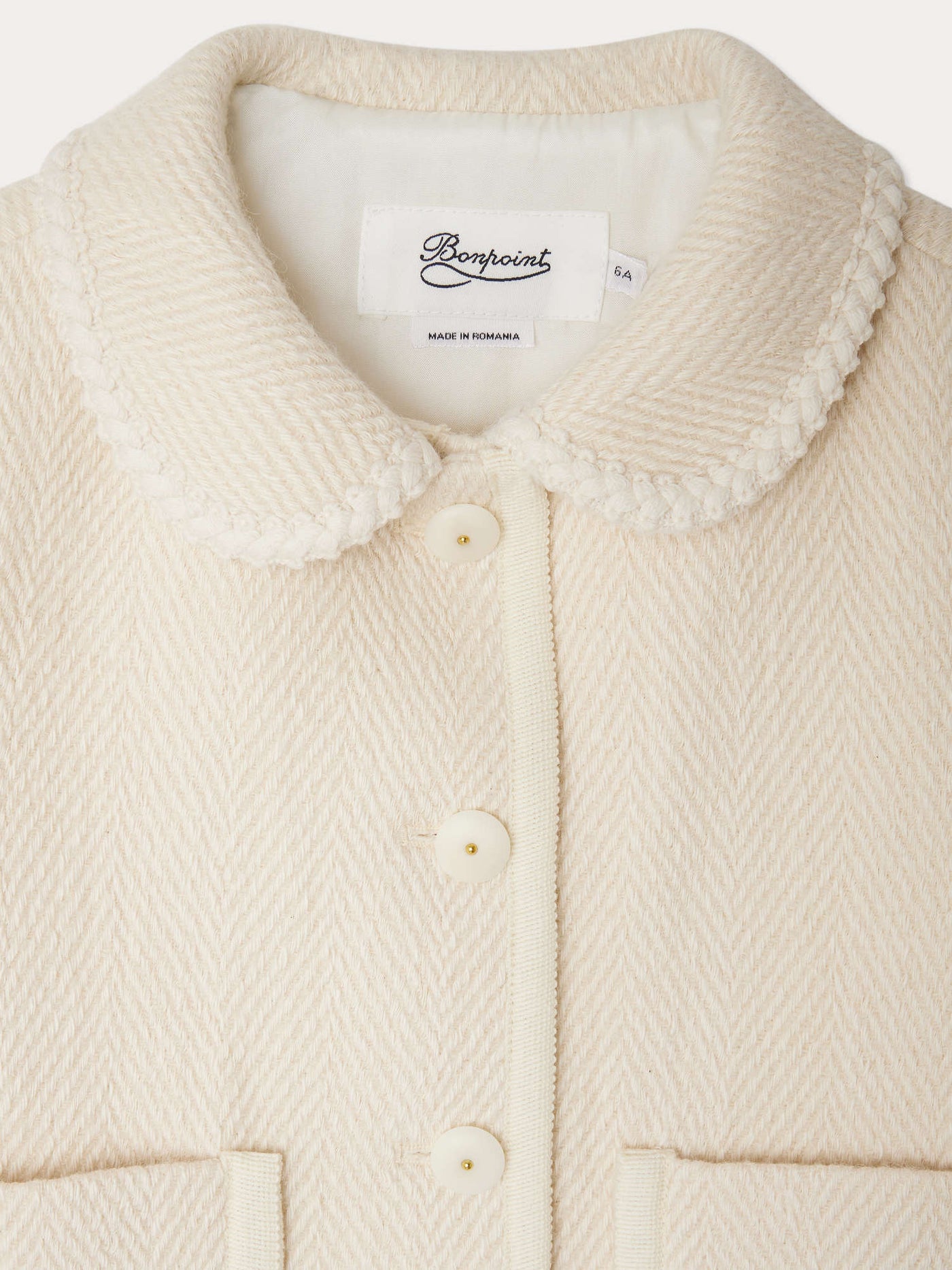 Janica jacket in cotton wool with herringbone pattern