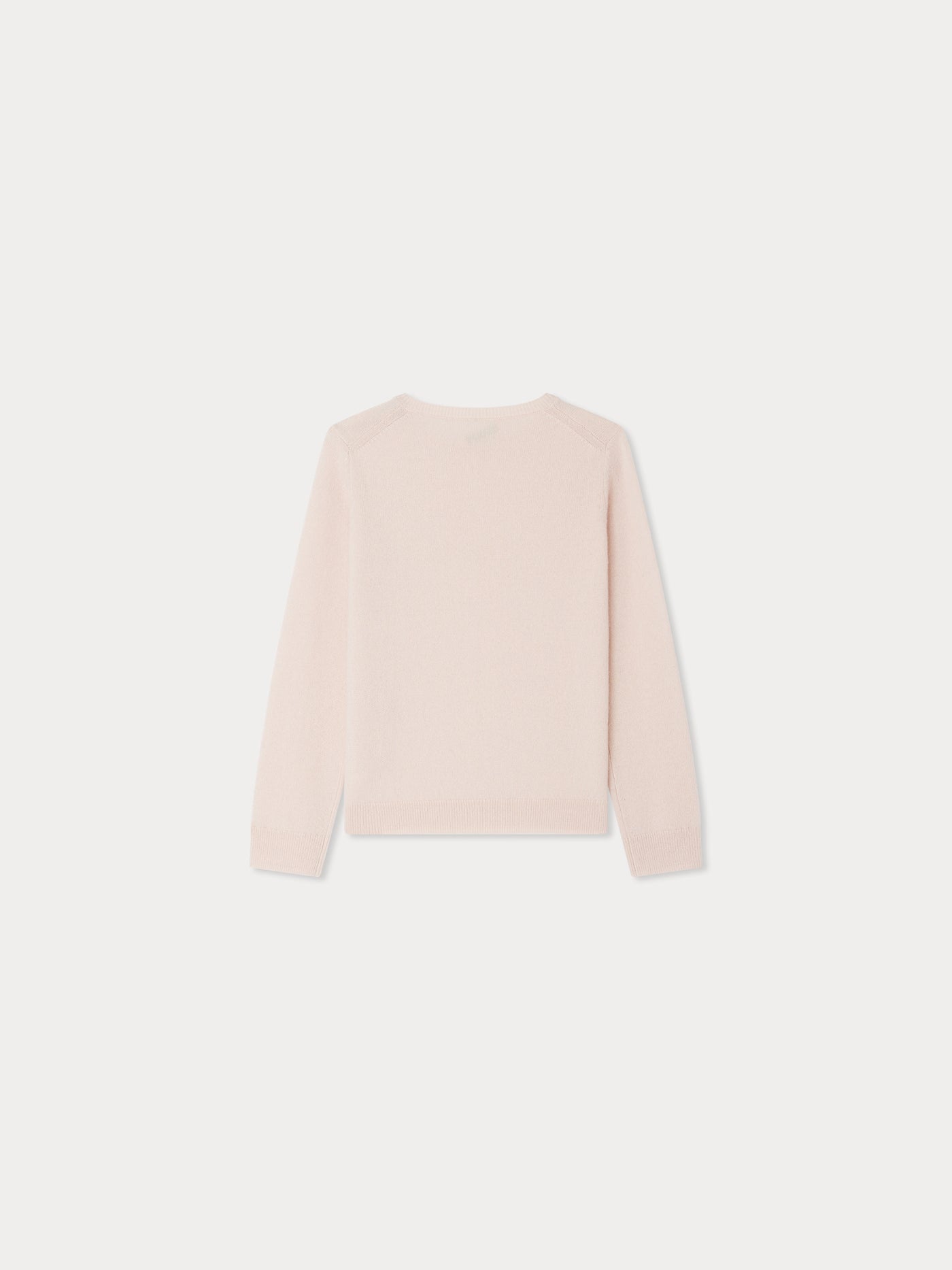 Jaana cashmere sweater in pink with cherry embroidery
