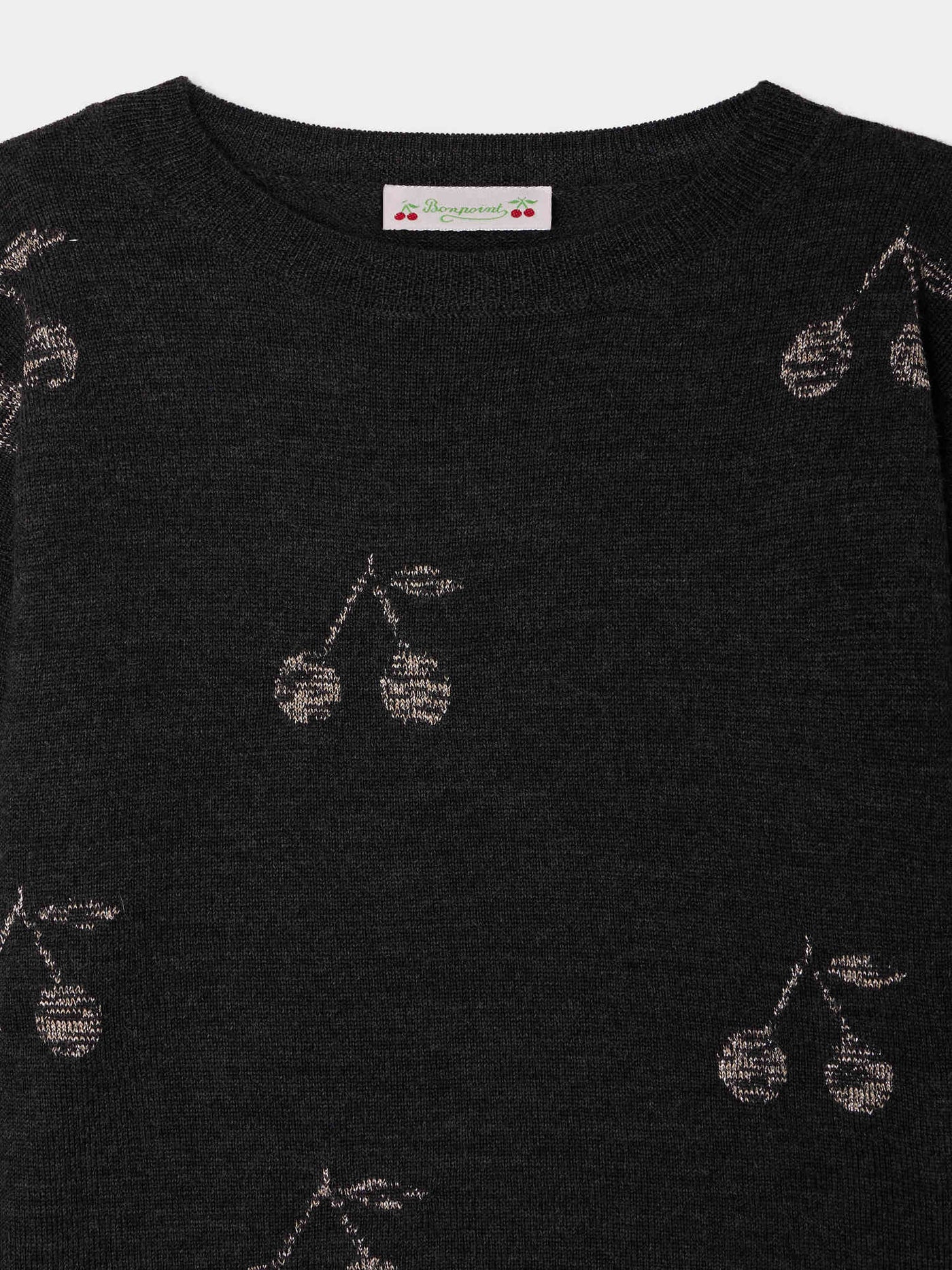 Jabaro cherry jacquard sweater with copper wool thread