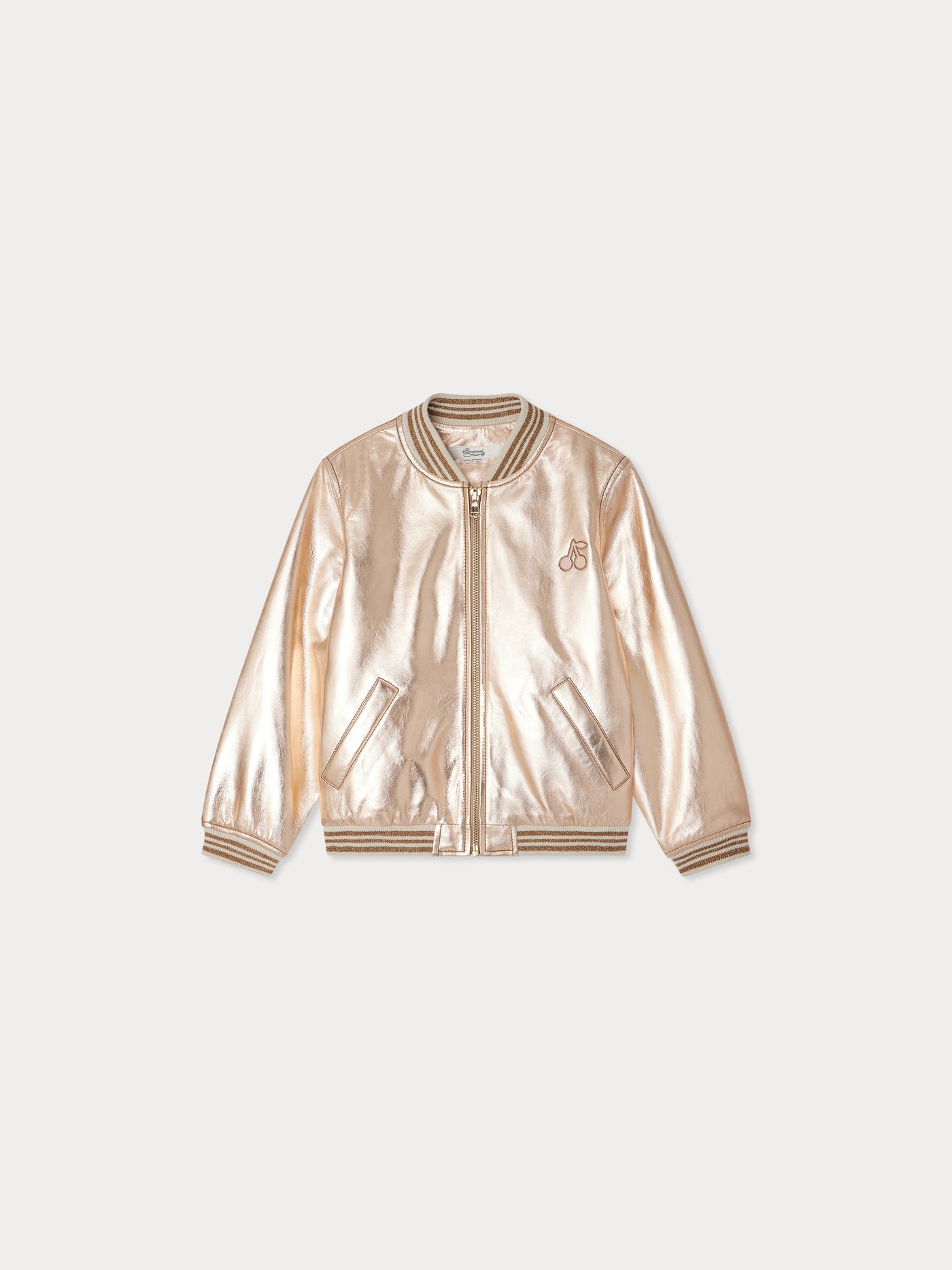 Jacantha iridescent leather jacket with inlays