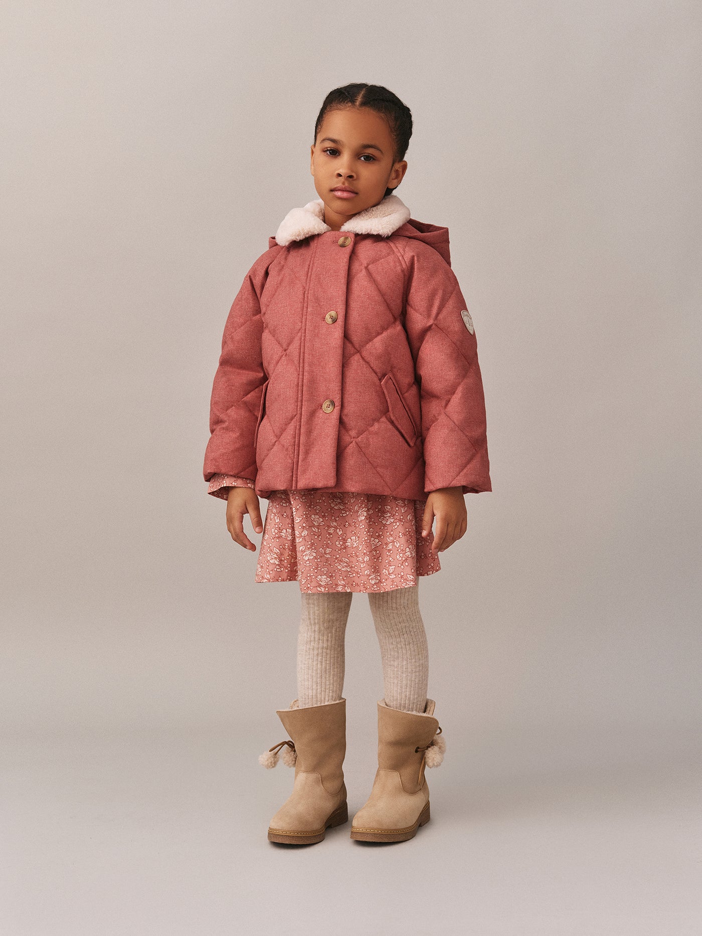 Janice down jacket with faux fur collar