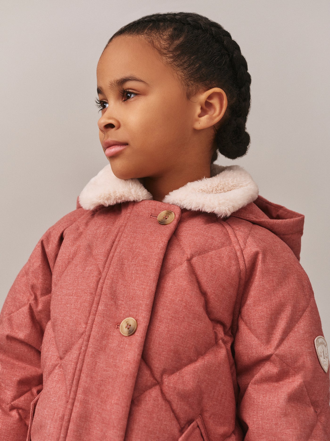 Janice down jacket with faux fur collar