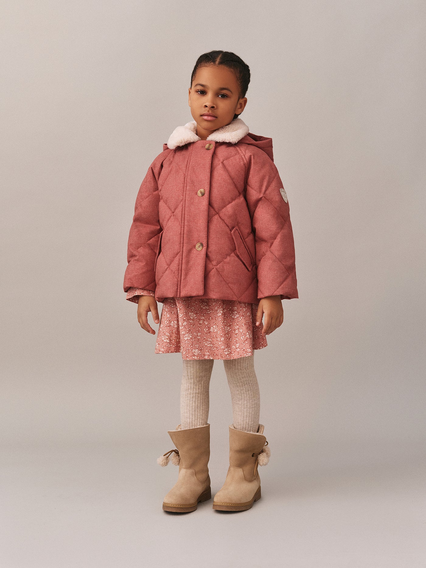 Janice down jacket with faux fur collar