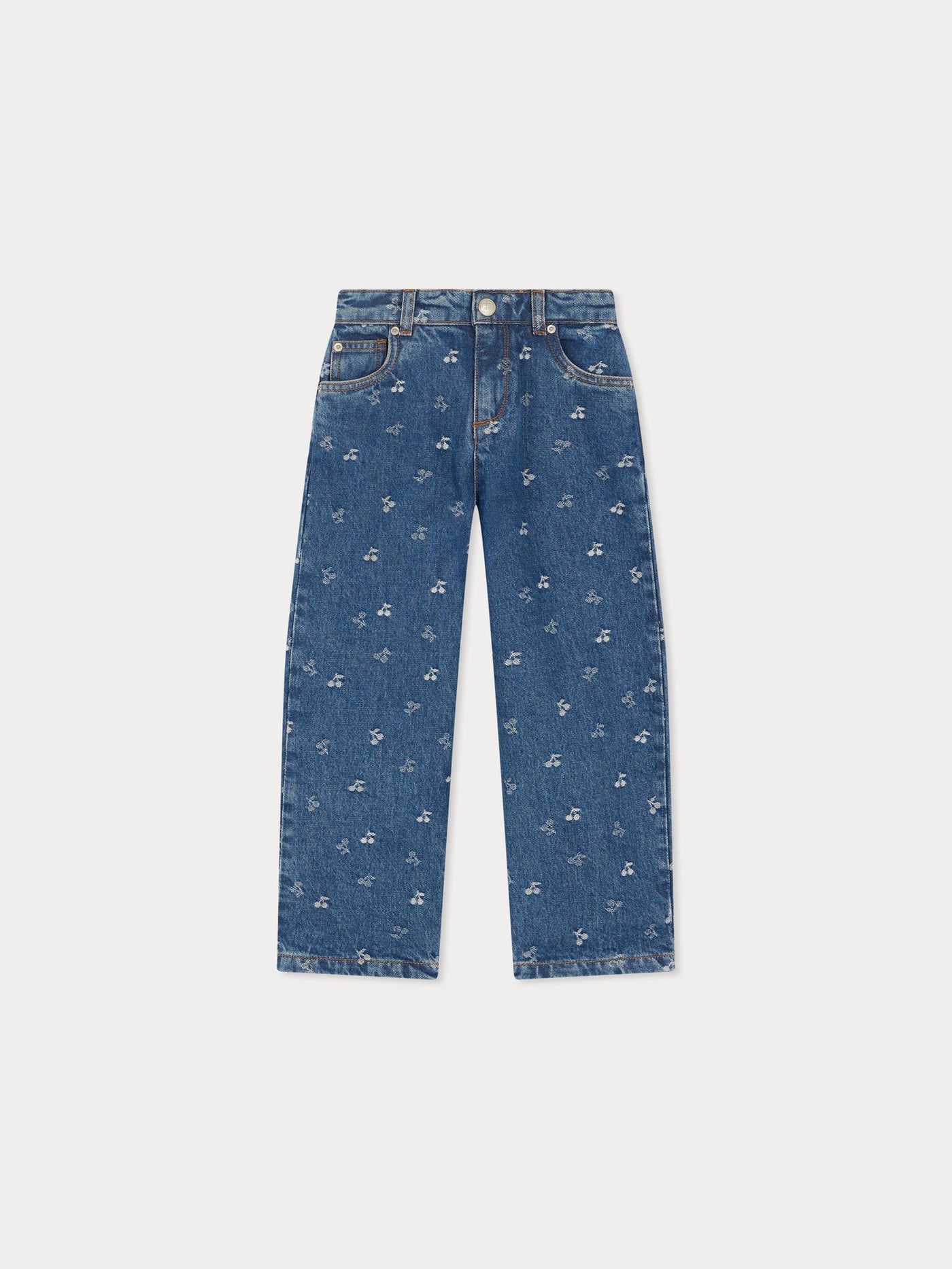 Jasmina pants in cherry jacquard denim