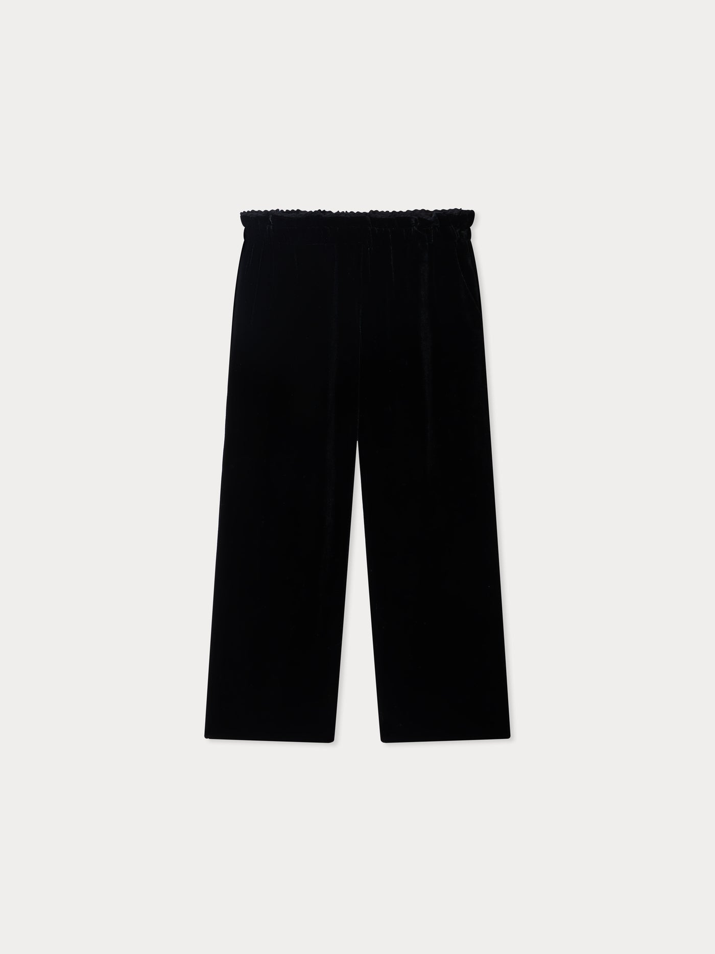 Jerinna elasticated waist silk velvet trousers
