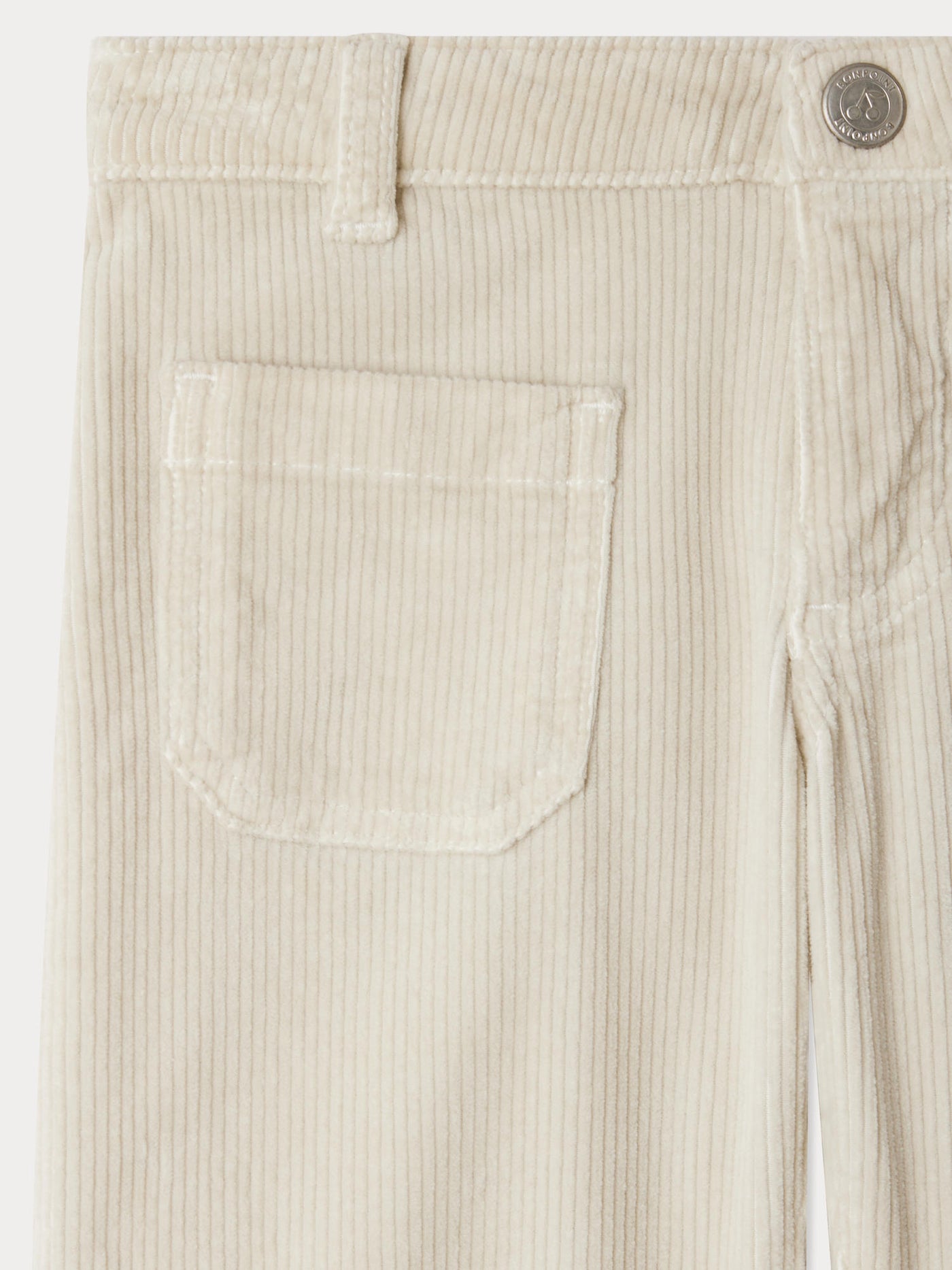 Jennifael straight pants in organic cotton velvet putty