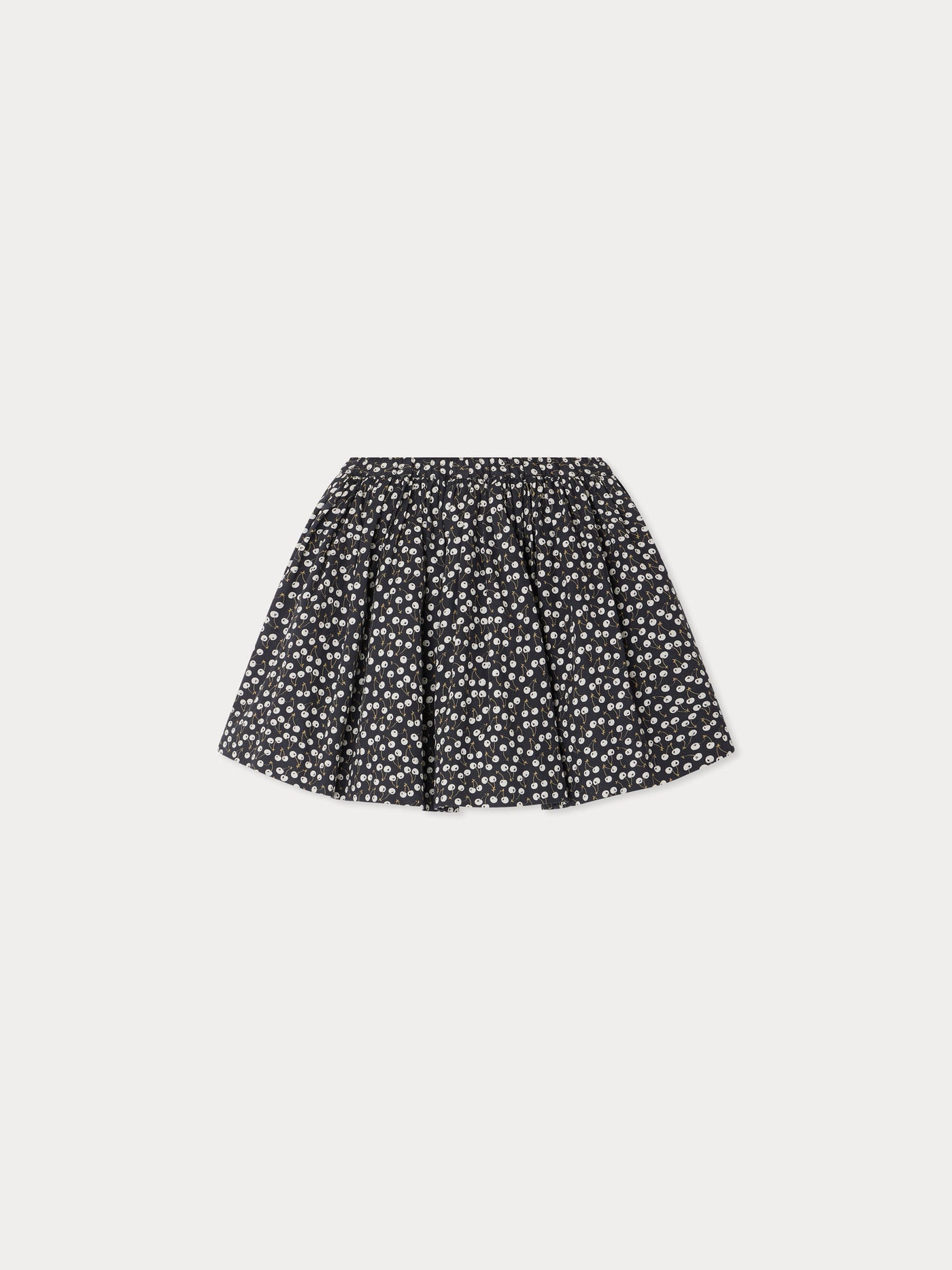 Suzon skirt with elasticated waist and cherry print in organic cotton