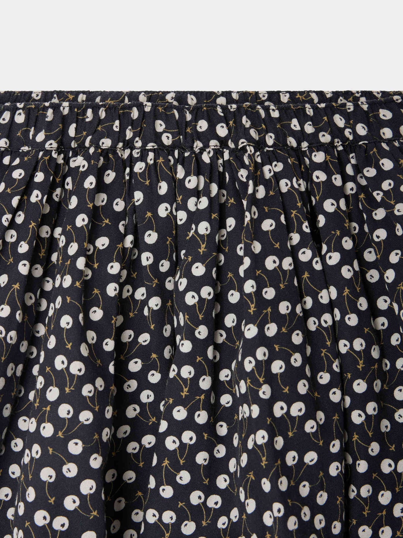 Suzon skirt with elasticated waist and cherry print in organic cotton