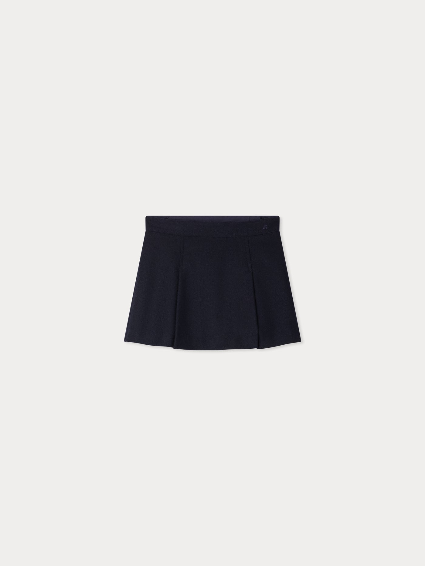 Jolène flat pleated wool trapeze skirt