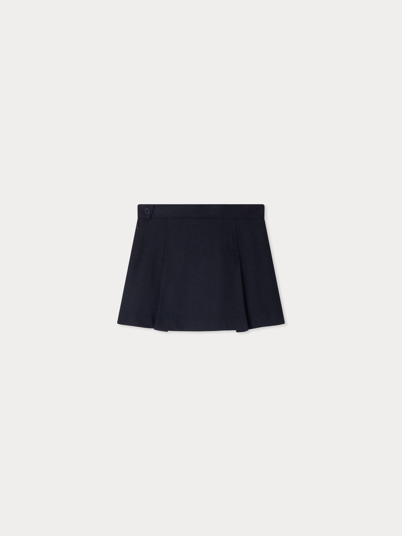 Jolène flat pleated wool trapeze skirt